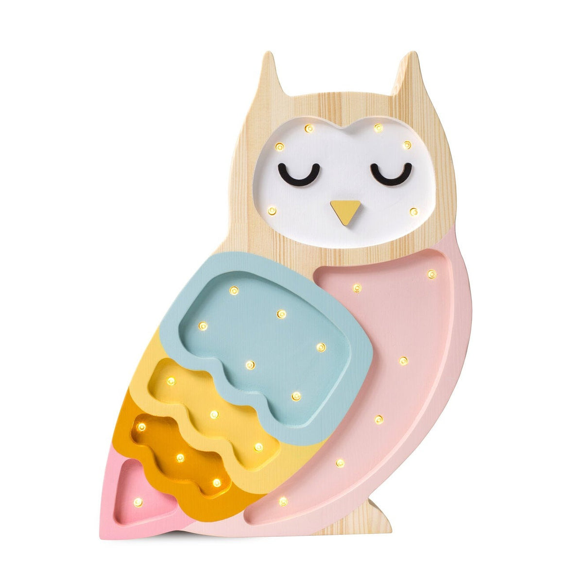 LED Nightlight Functional Owl - Christmas & decorative  Small Purple/ Lilac Figural Owl Lamp main image 2