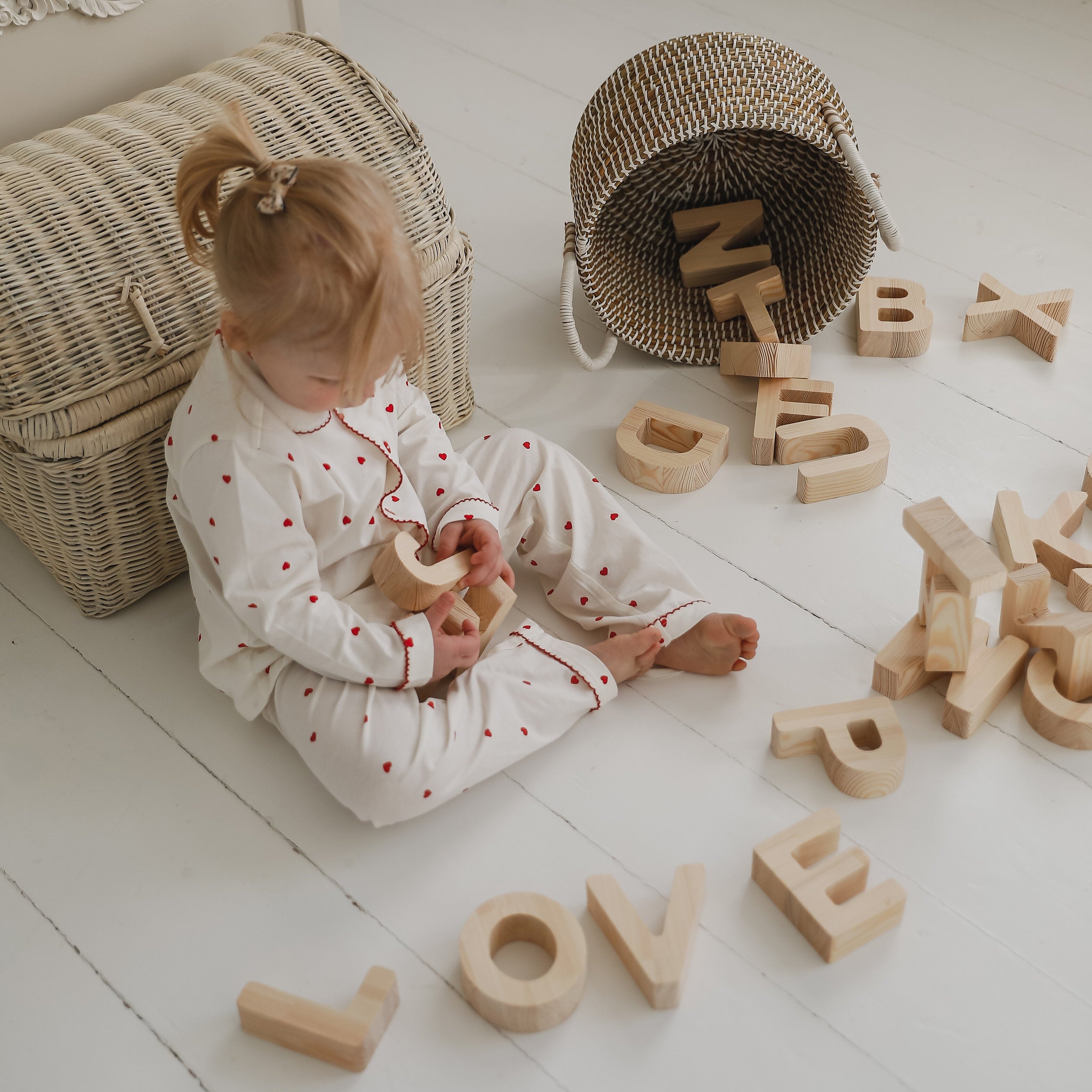 Alphabet block wooden baby gift – handmade letter block perfect for a nursery