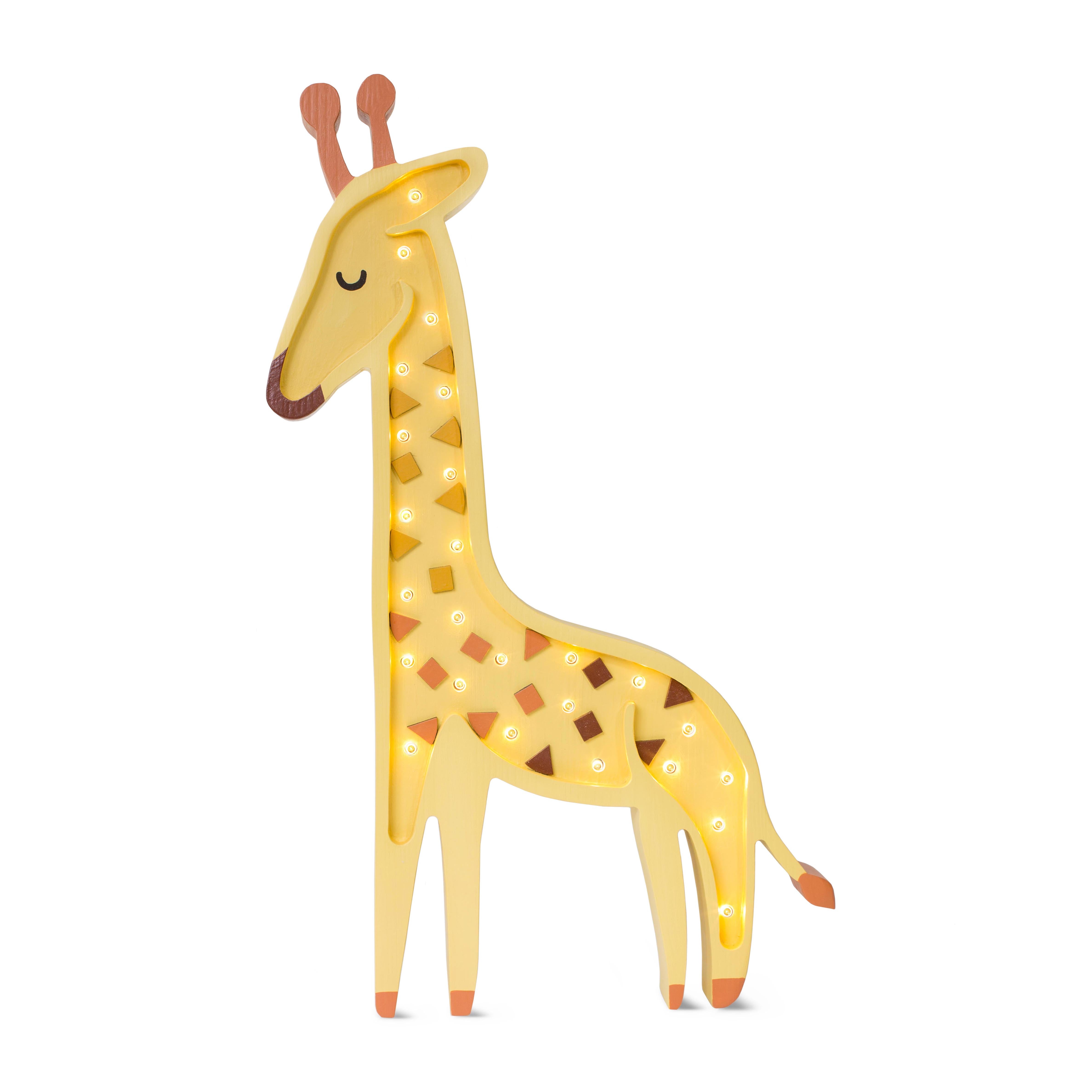 Little Lights Giraffe African Yellow Lamp – Handmade Baby Night Light with Dimmer