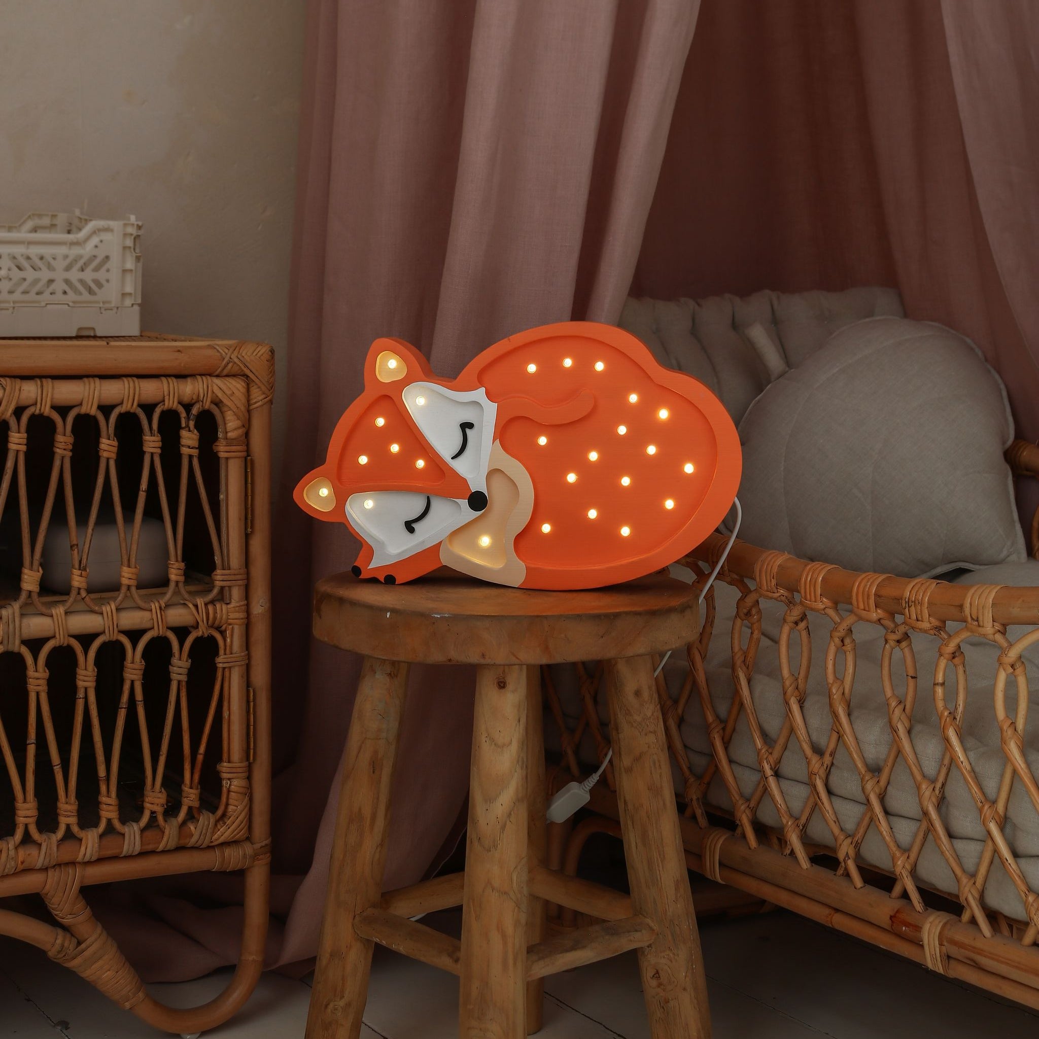 Little Lights Fox Lamp detail – Handmade Baby Night Light with Dimmer
