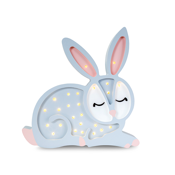 Gray Bunny Lamp by Little Lights – LED night light for kids’ room décor