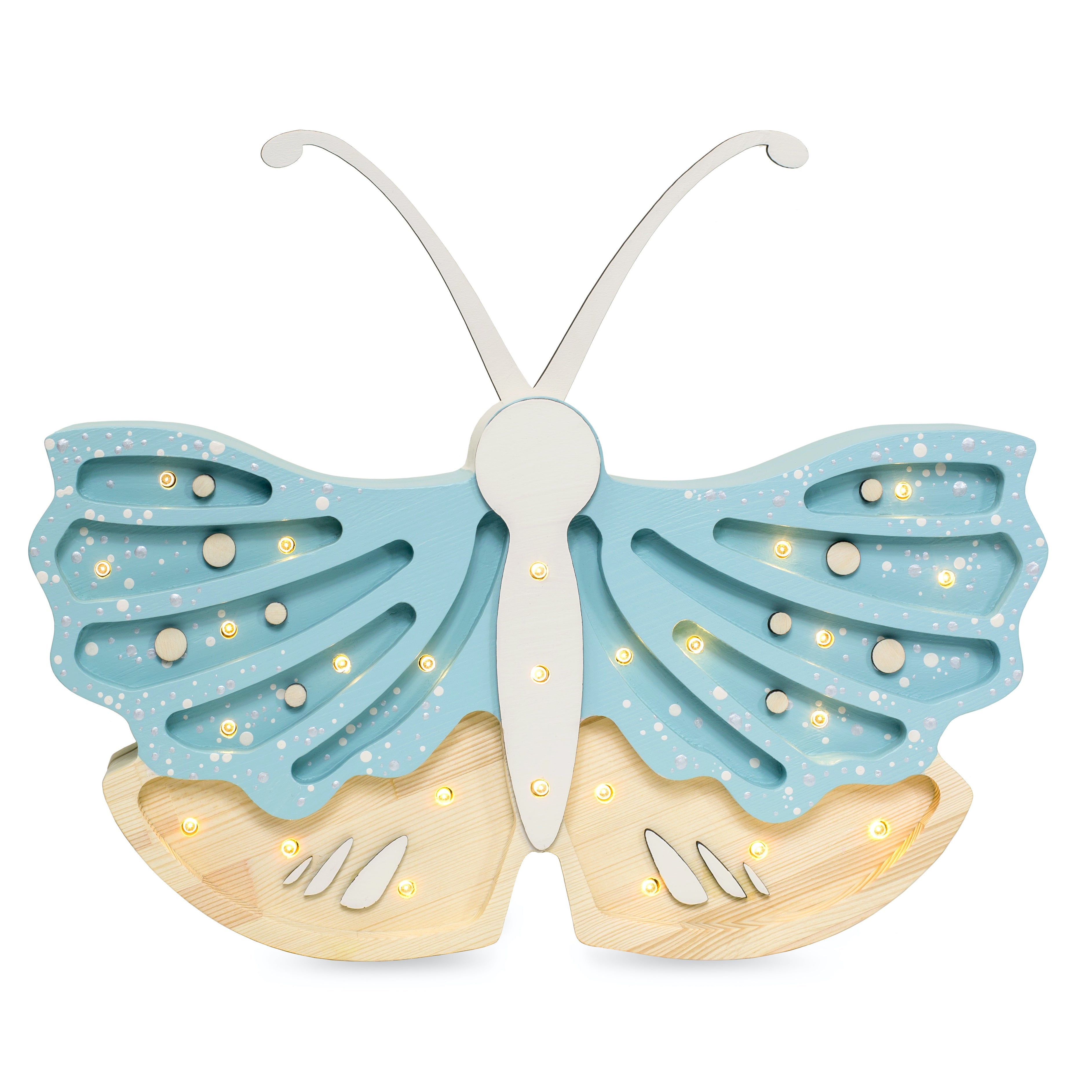Little Lights Butterly Lamp Blue Jay – Handmade Baby Night Light with Dimmer