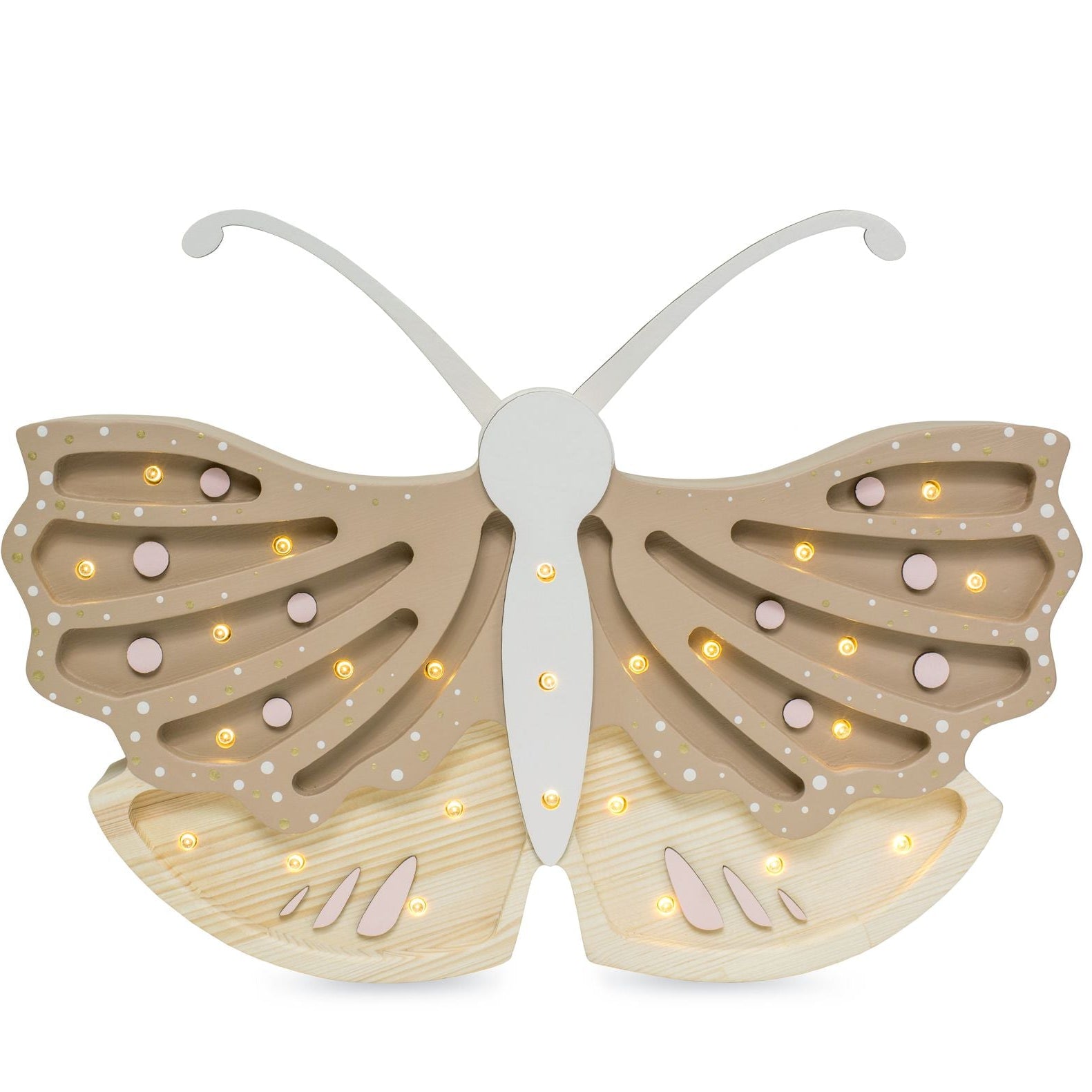 Little Lights Butterly Lamp Coffee Cream – Handmade Baby Night Light with Dimmer