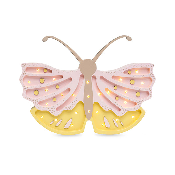 Little Lights Butterfly Lamp in Honey Rose – handmade wooden nursery lamp
