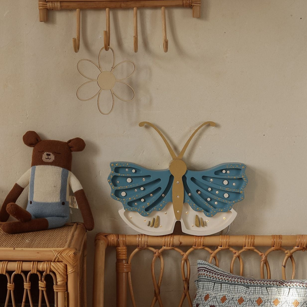 Little Lights Butterfly blue Lamp in a little boy's room