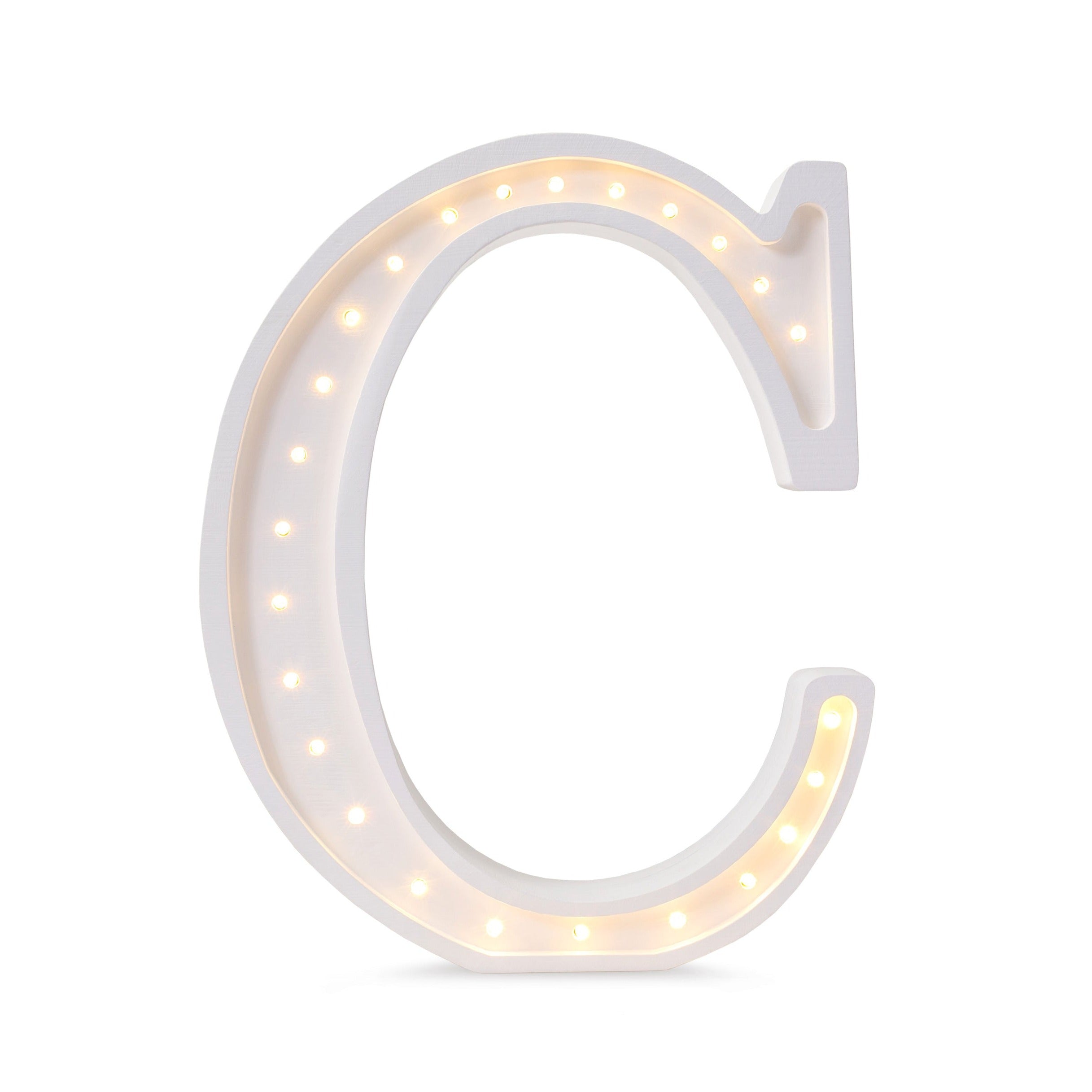 Handmade Wooden Little Lights C Letter Lamp