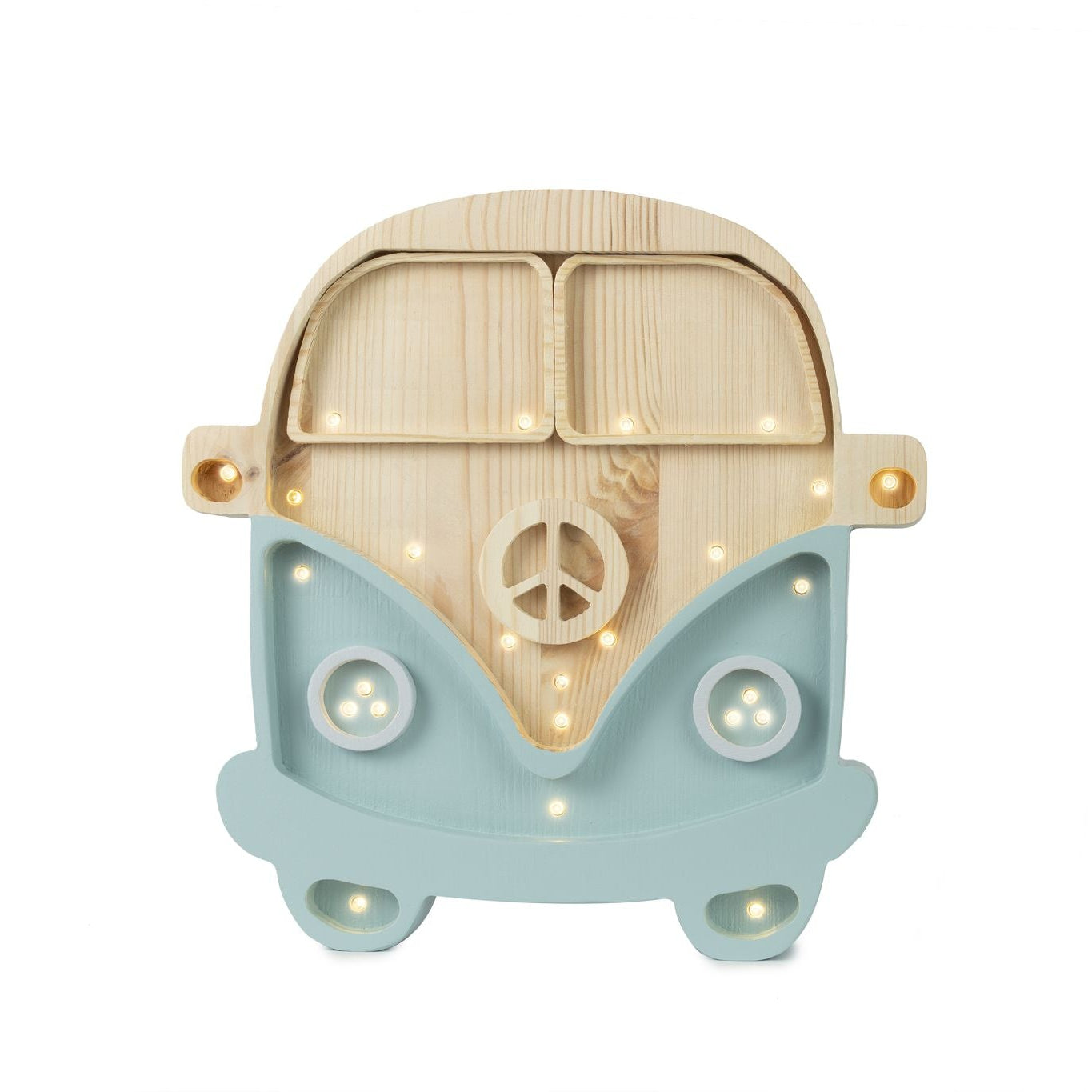 Little Lights Camper Van Lamp Retro Blue – Handmade Baby Night Light with Dimmer