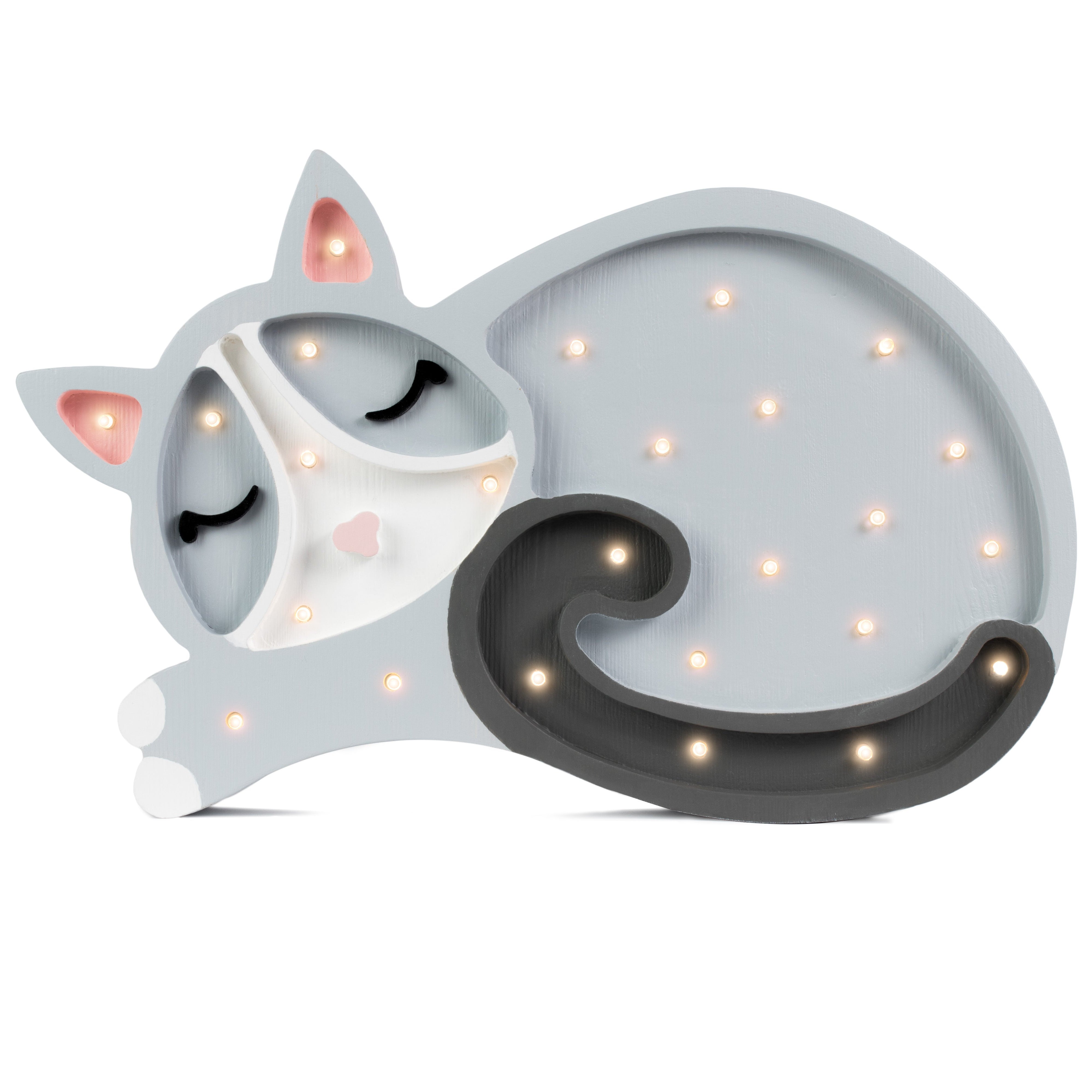 Grey Cat Lamp by Little Lights – LED night light for kids’ room décor
