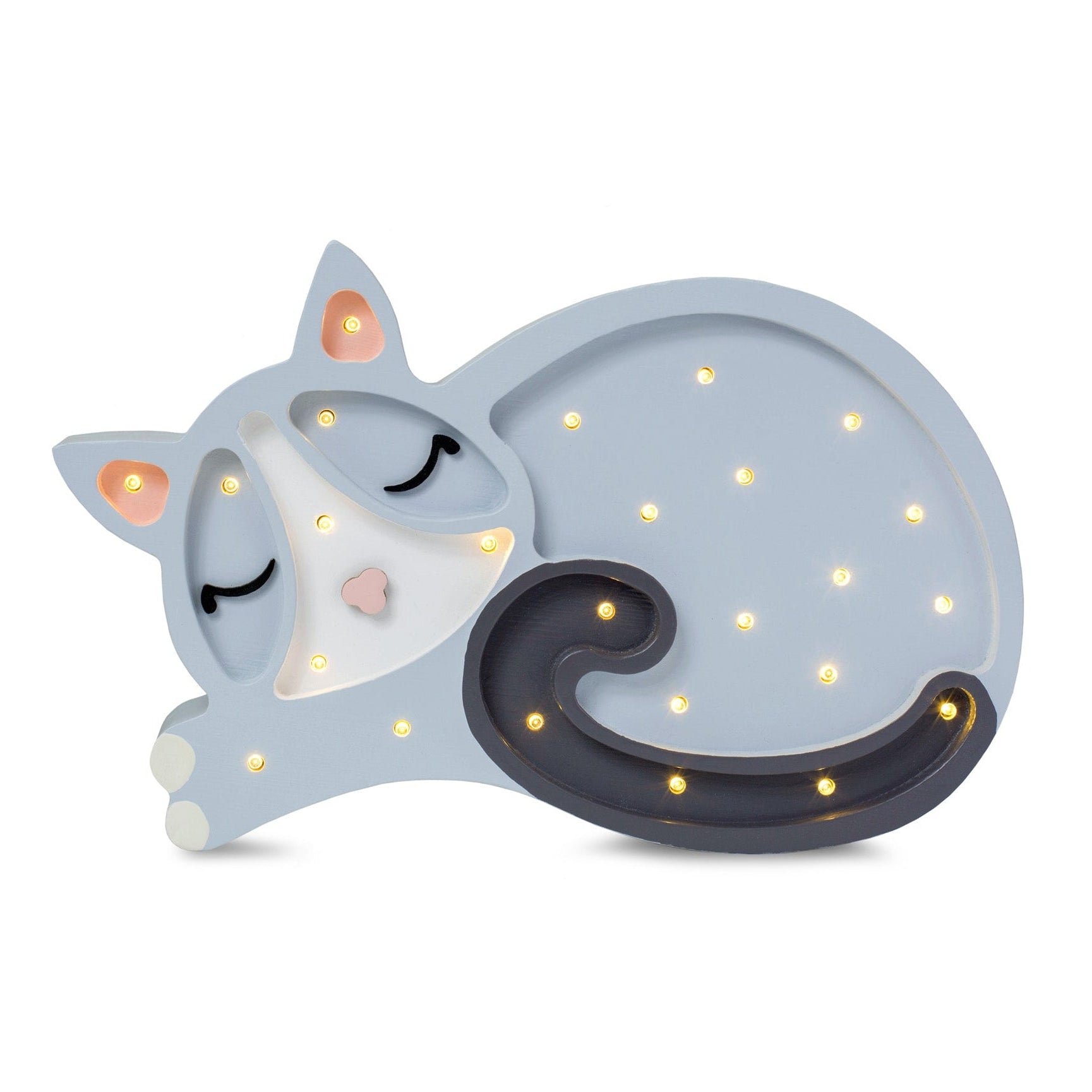Little Lights Cat Lamp Grey – Handmade Baby Night Light with Dimmer