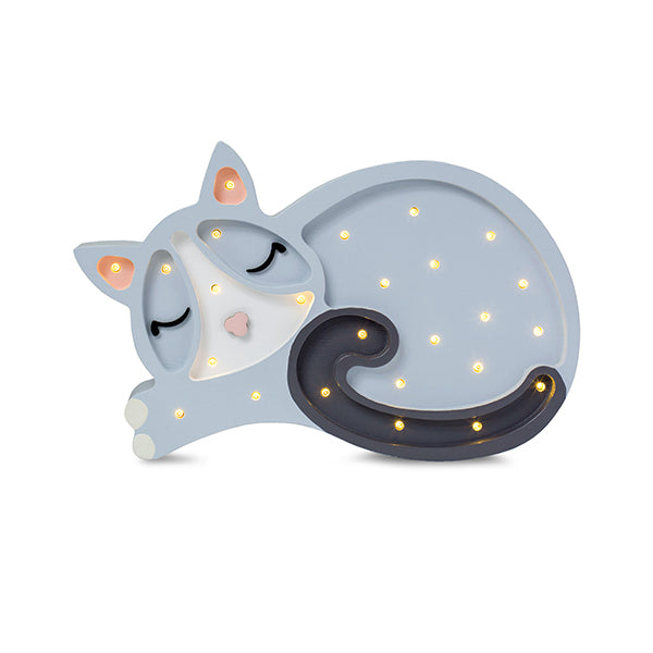 Little Lights Cat Lamp Grey – Handmade Baby Night Light with Dimmer