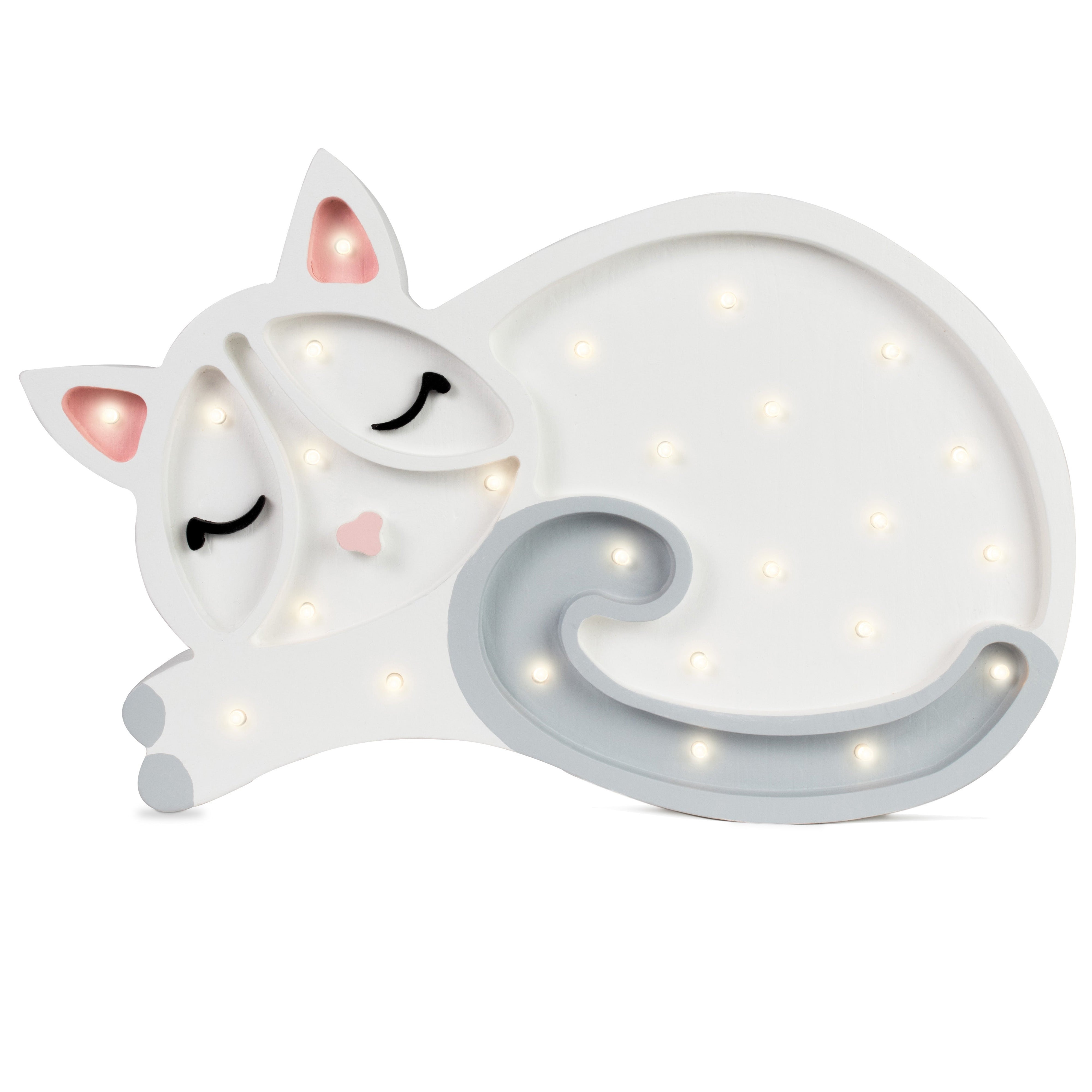 White Cat Lamp – kids room lights with warm LED glow