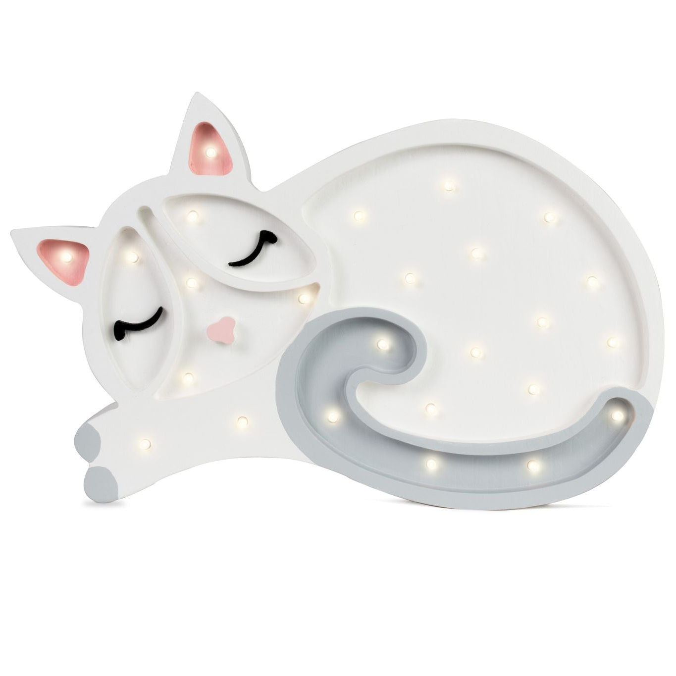 Little Lights Cat Lamp white – Handmade Baby Night Light with Dimmer