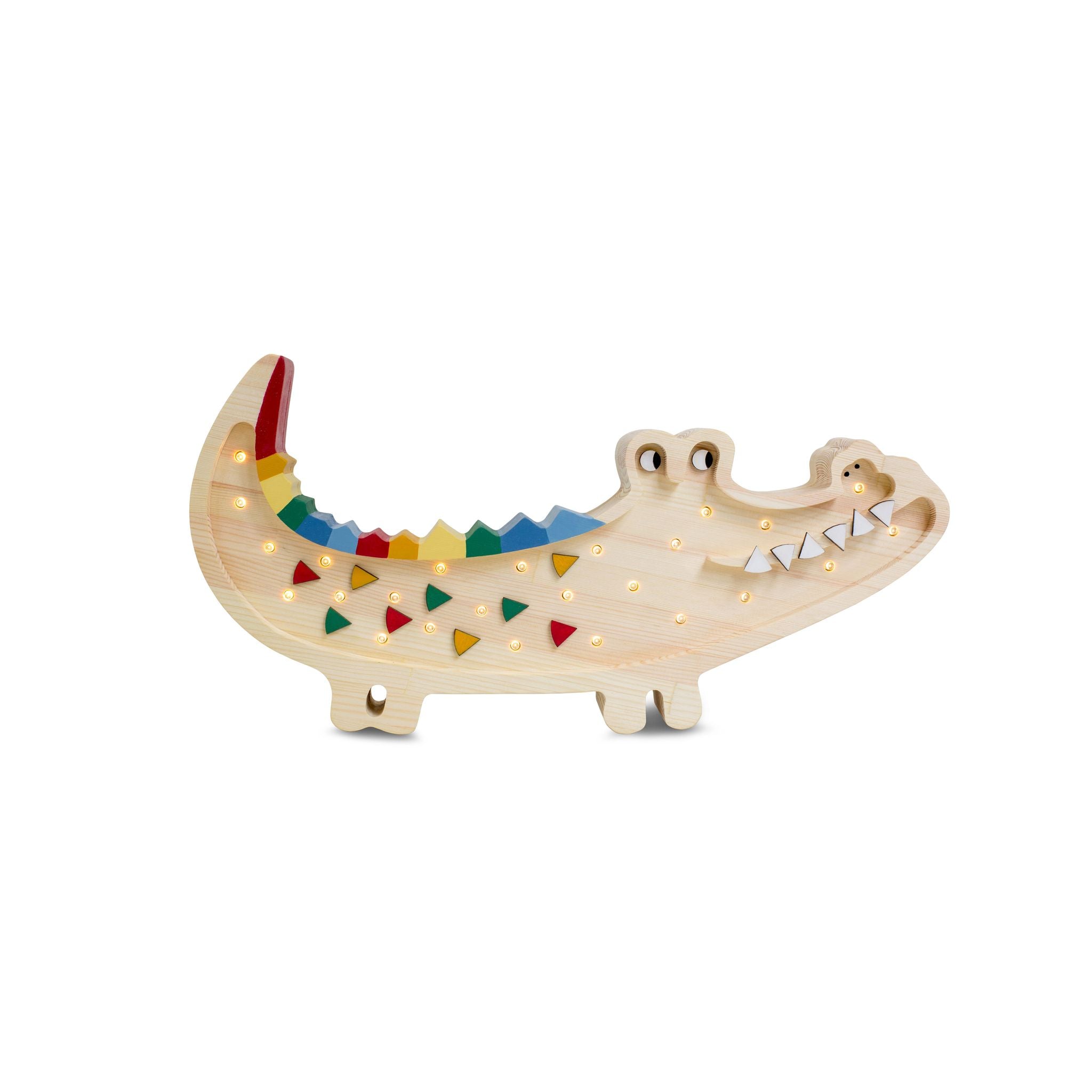 Little Lights Dimmable Crocodile Wooden Lamp Caribbean Wood