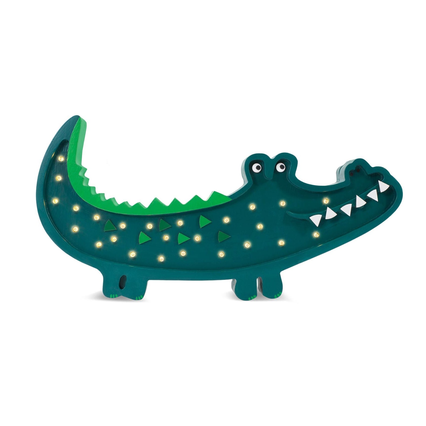 Little Lights Wooden Crocodile Lamp Papkin Green