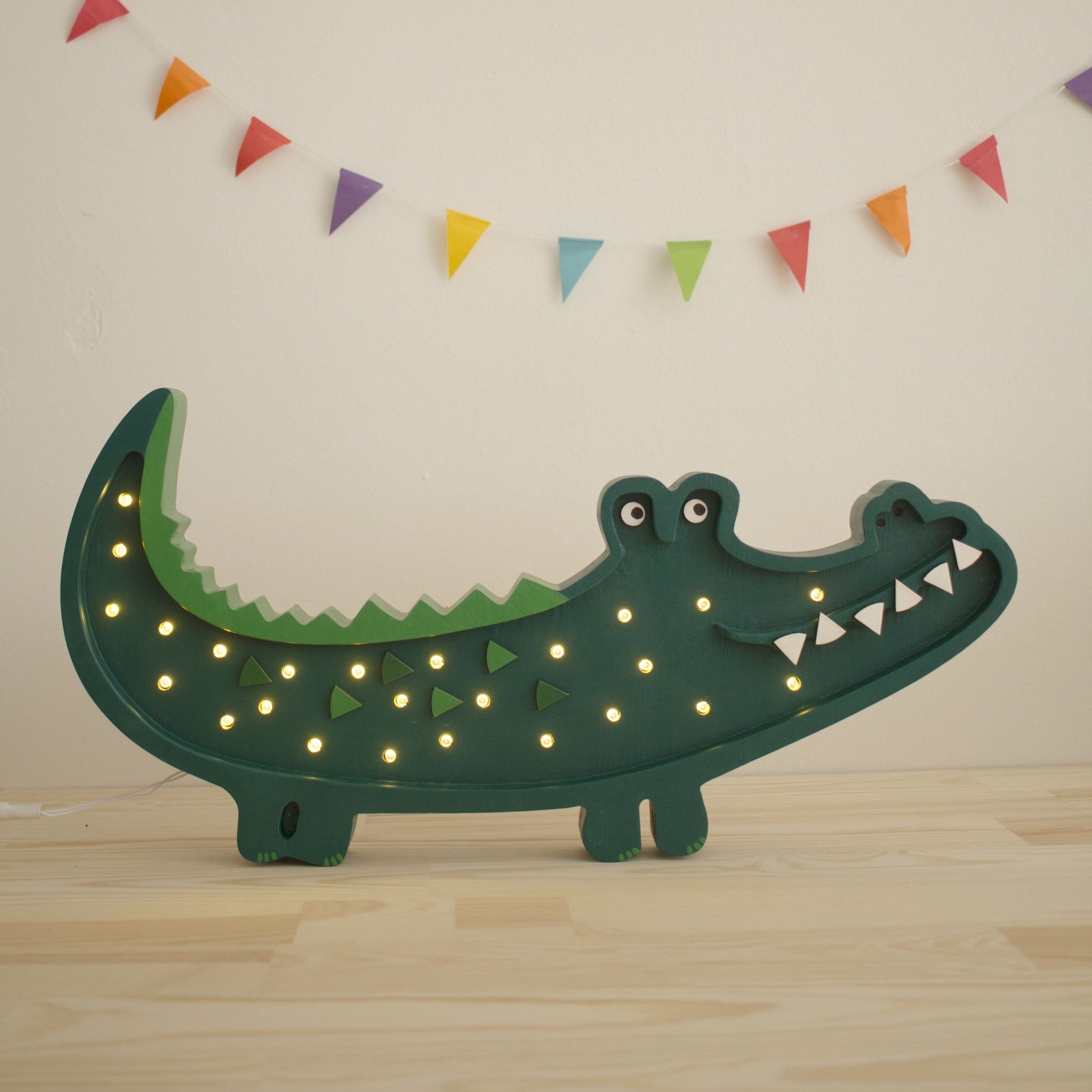 Little Lights Dimmable Crocodile LED Lamp Papkin Green