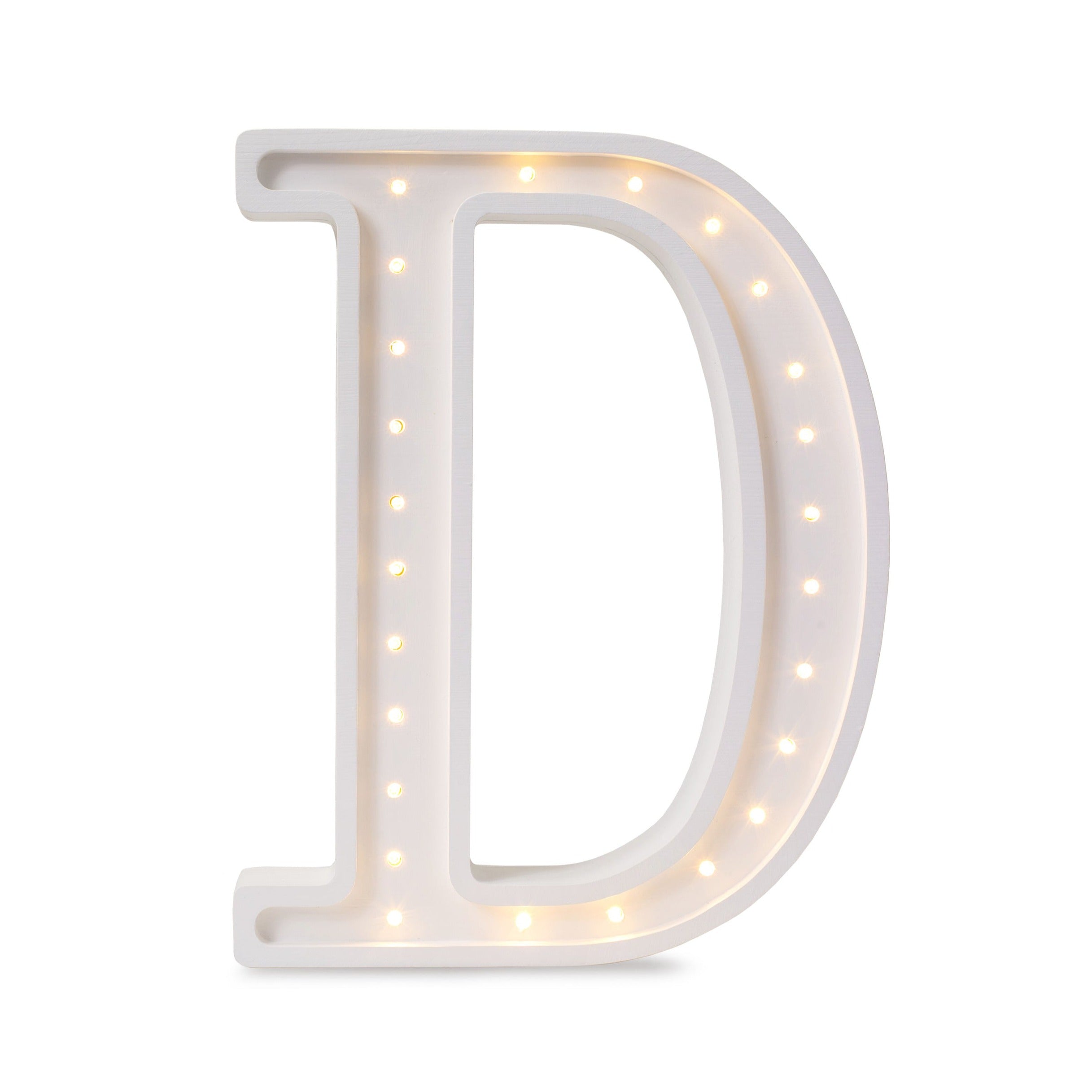 Little Lights Handmade Wooden D Letter Lamp for kids with dimmer