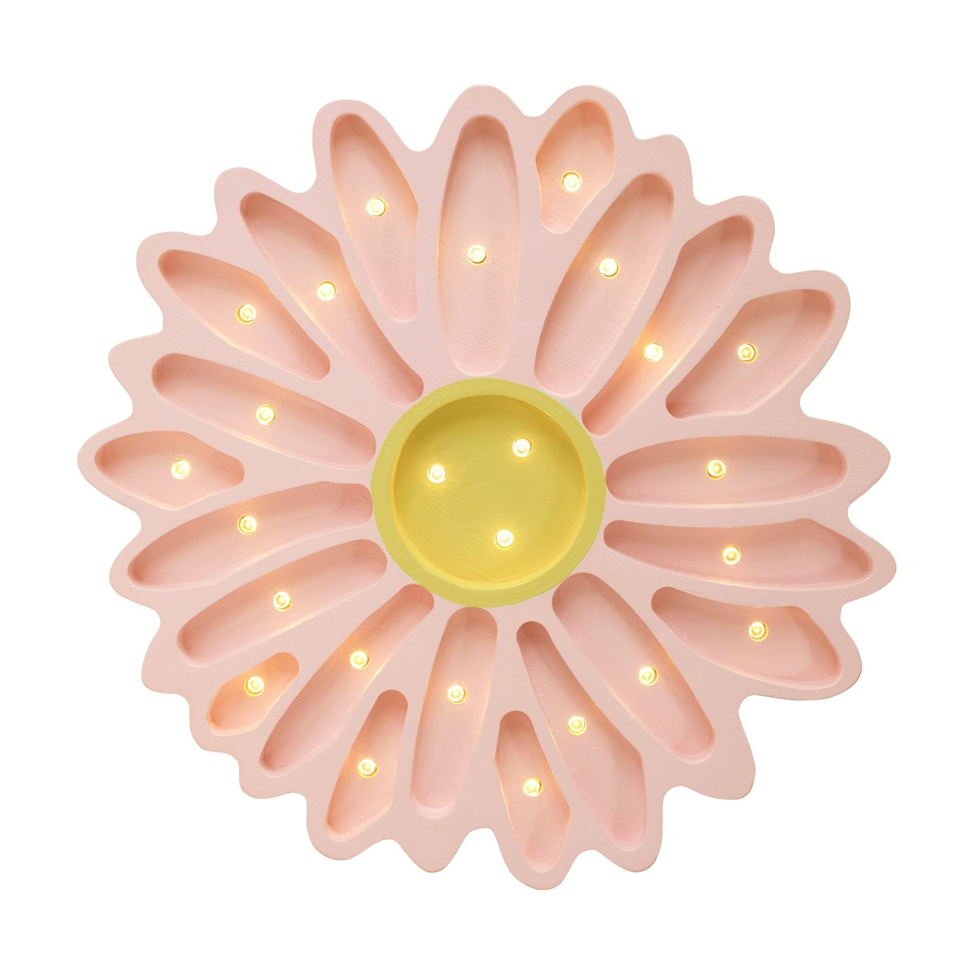 Little Lights Daisy Lamp Powder Pink – Handmade Baby Night Light with Dimmer