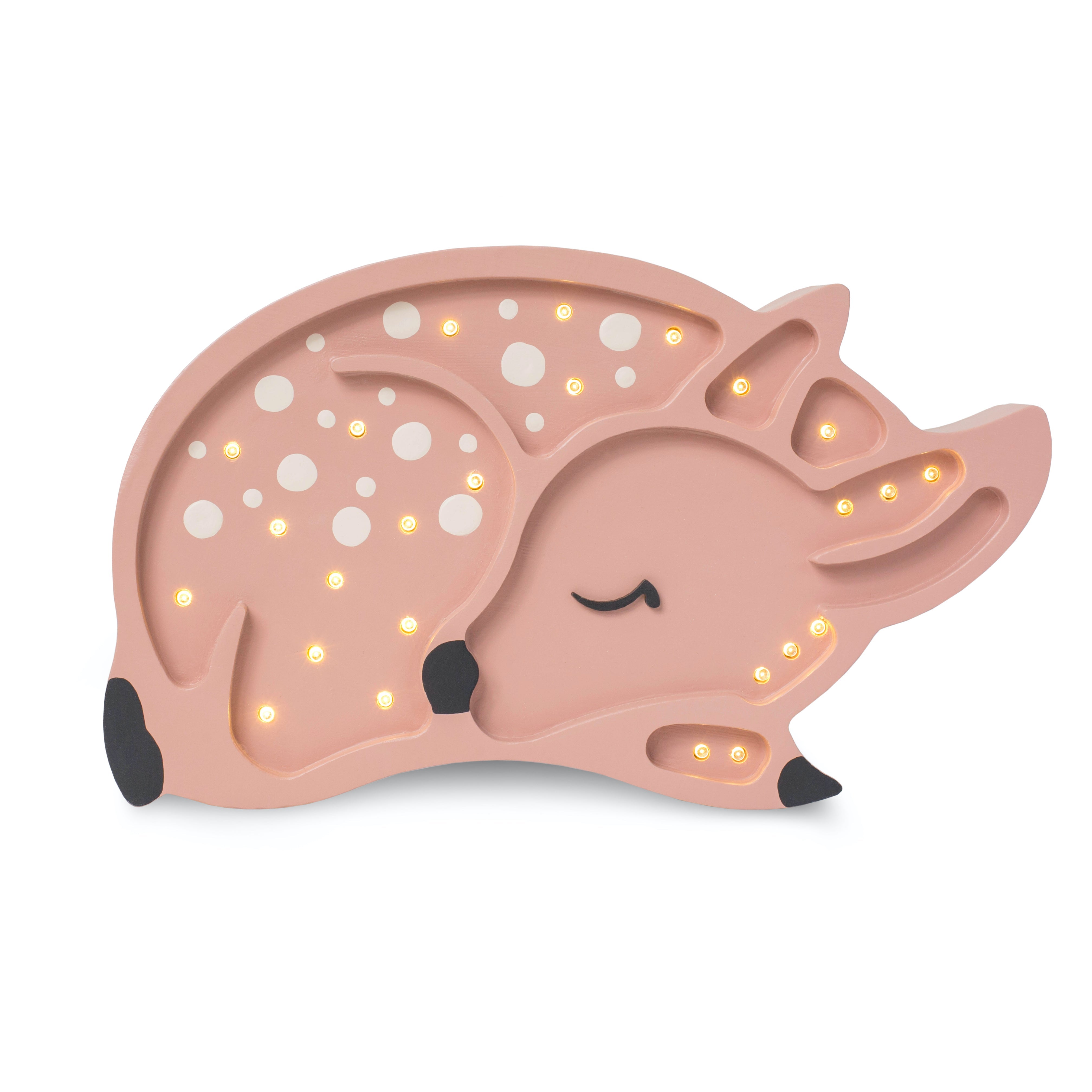 Little Lights Deer Lamp in Forest Brown – handmade wooden nursery lamp