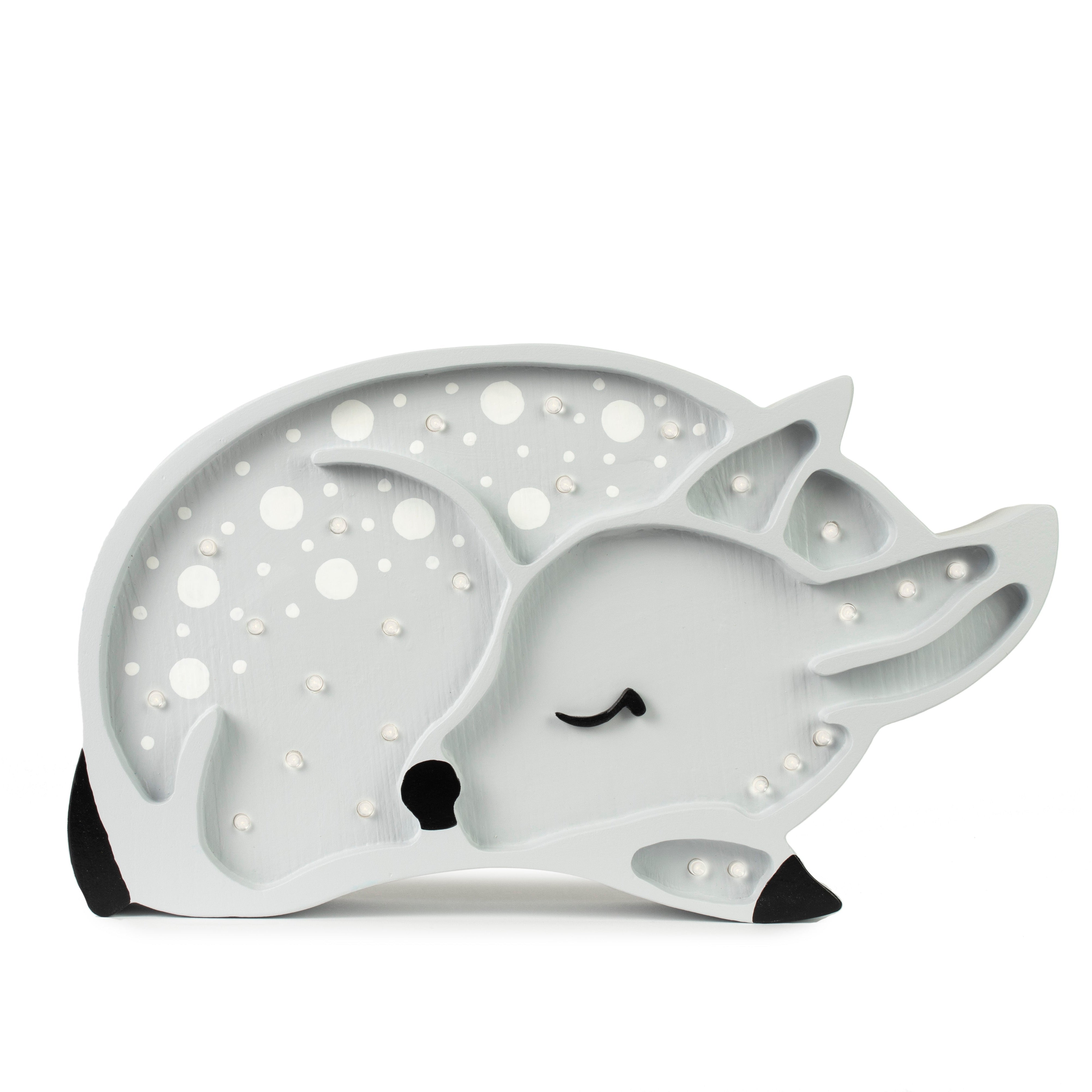 Little Lights Deer Lamp in Grey – handmade wooden night light for kids