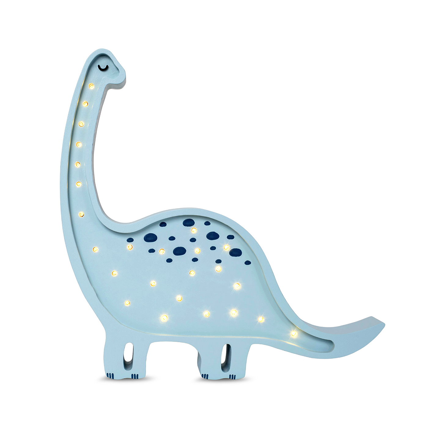 Prehistoric Blue Dino Diplodocus Lamp – handmade wooden kids lamp by Little Lights