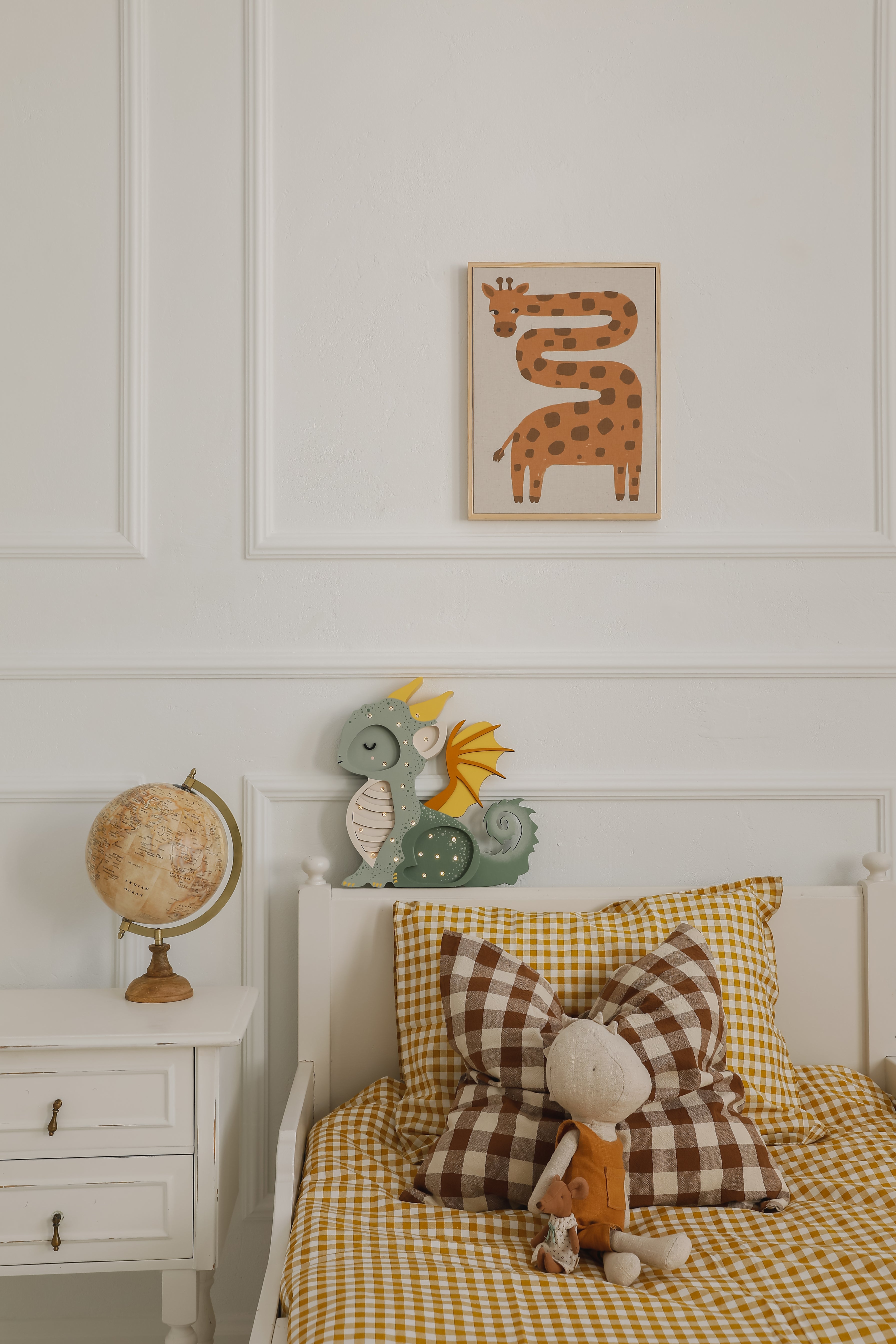 Handcrafted Hunter Green Dragon Lamp – unique baby gift idea