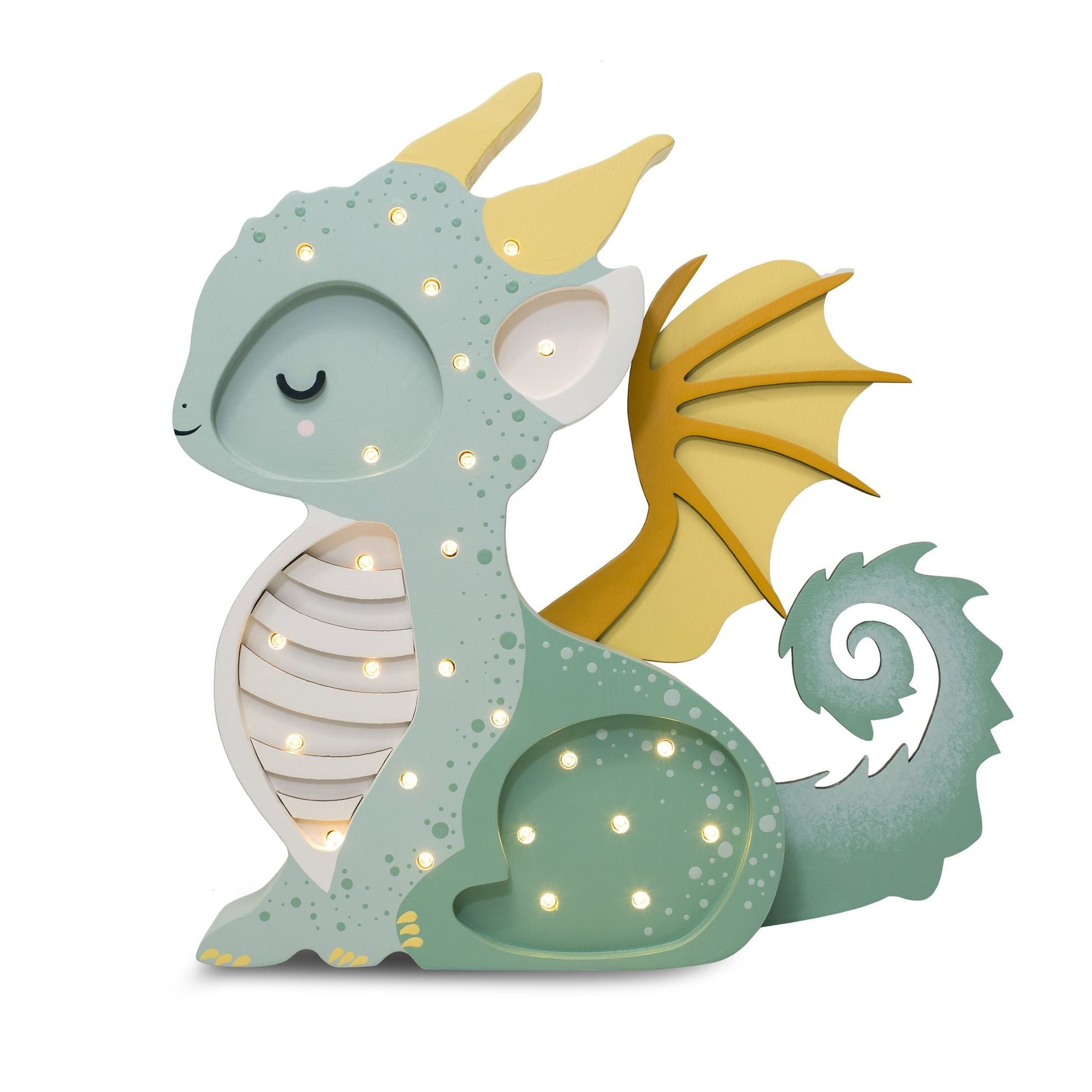 Little Lights Baby Dragon Lamp Hunter Green – Handmade Baby Night Light with Dimmer