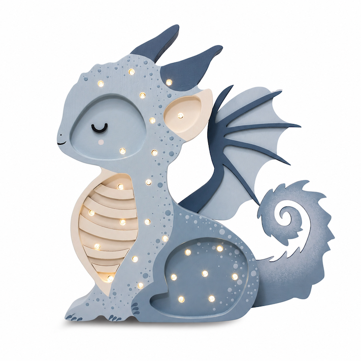 Little Lights Baby Dragon Starry Night Lamp – Handmade Baby Night Light with Dimmer