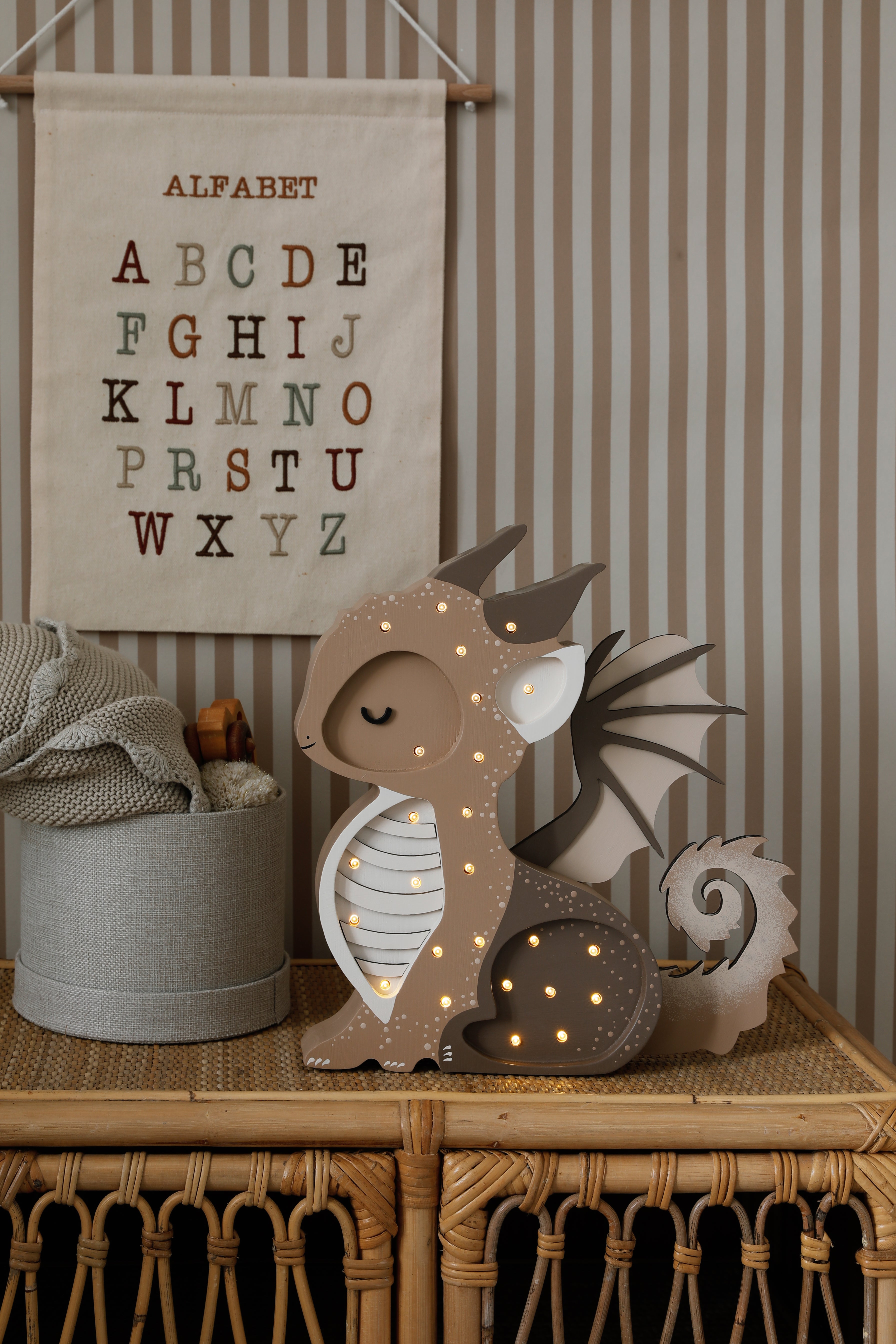 Handcrafted Tiramisu Brown Dragon Lamp – perfect nursery or baby gift