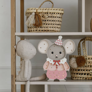 Pink Felix The Mouse Lamp – cute kids lamp with built-in dimmer