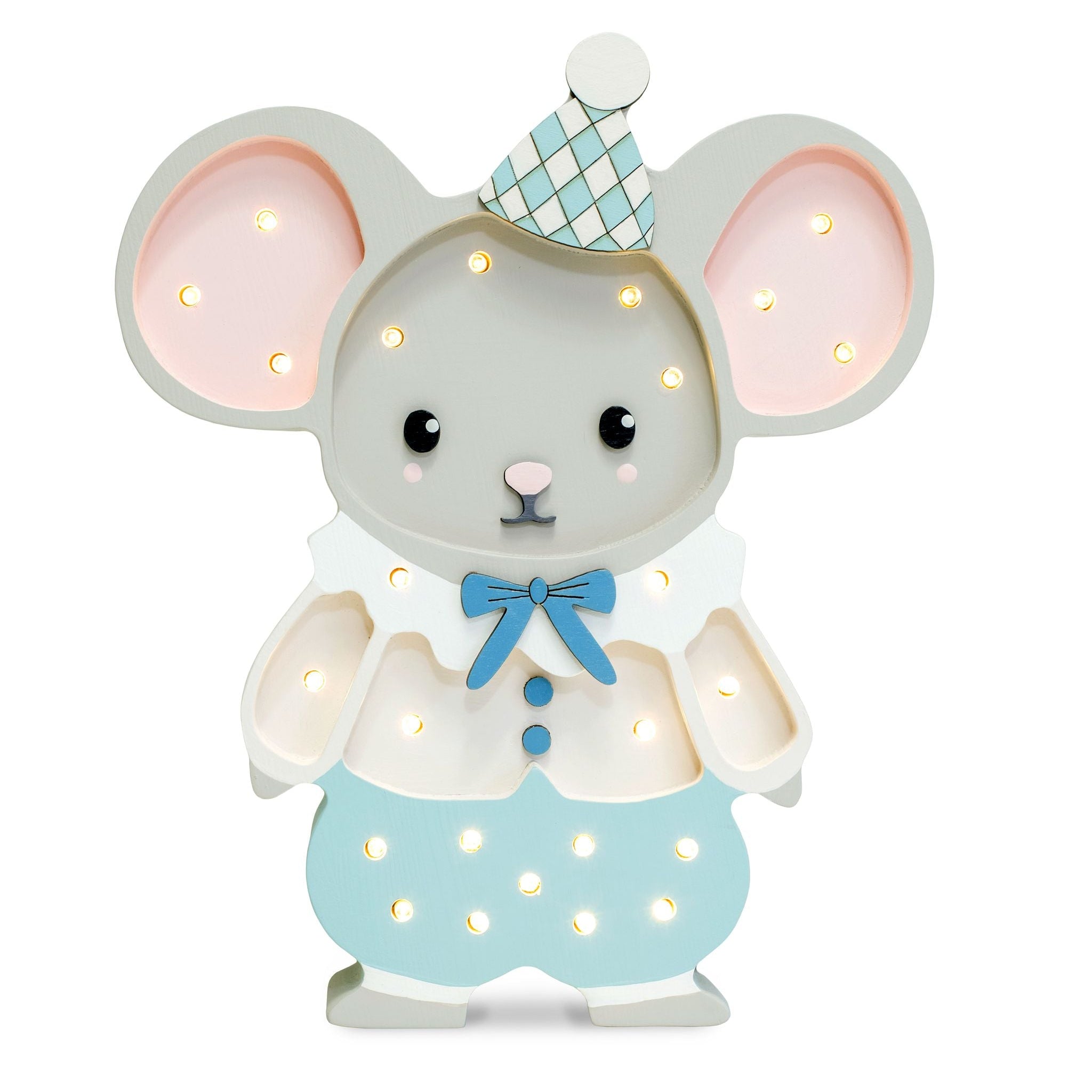 Little Lights Felix the Mouse Cloudy Blue Lamp – Handmade Baby Night Light with Dimmer