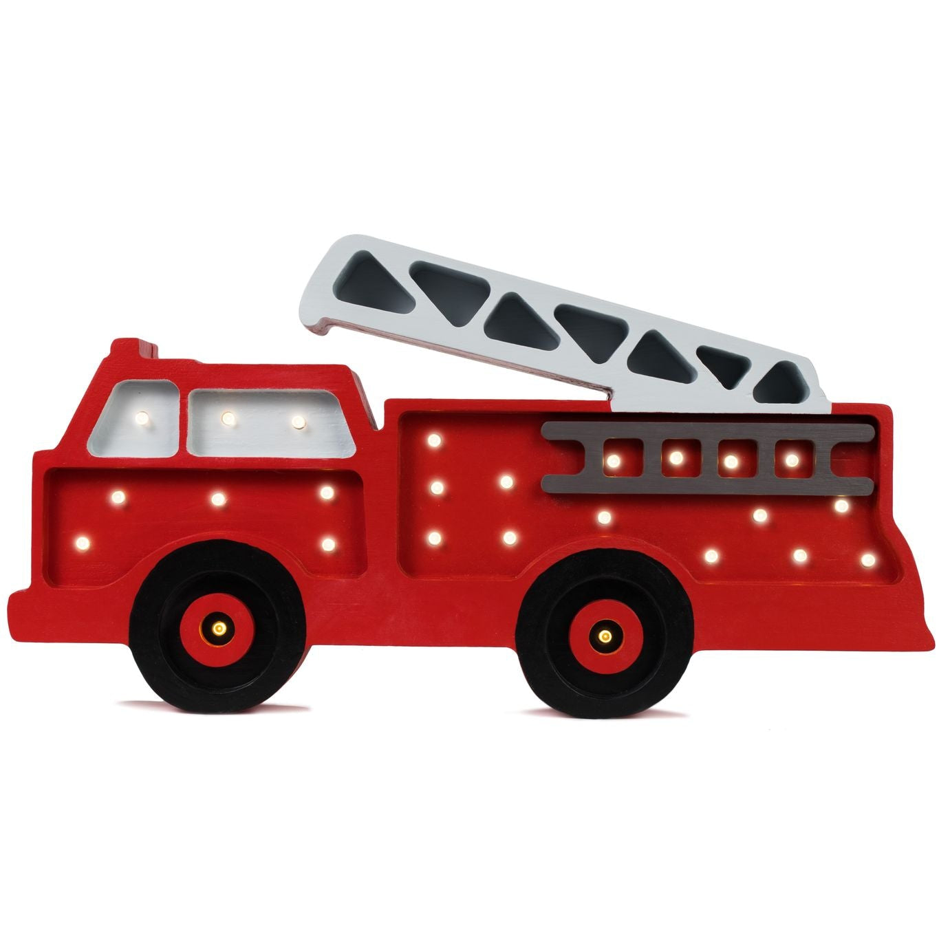 Little Lights Fire Truck Red Lamp – Handmade Baby Night Light with Dimmer