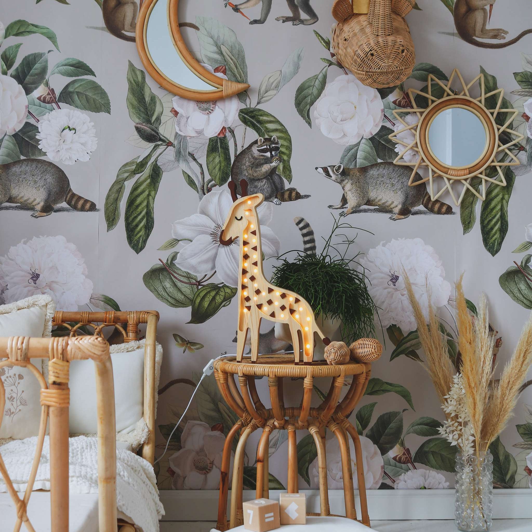 Little Lights Serengeti Wood night light in a safari nursery