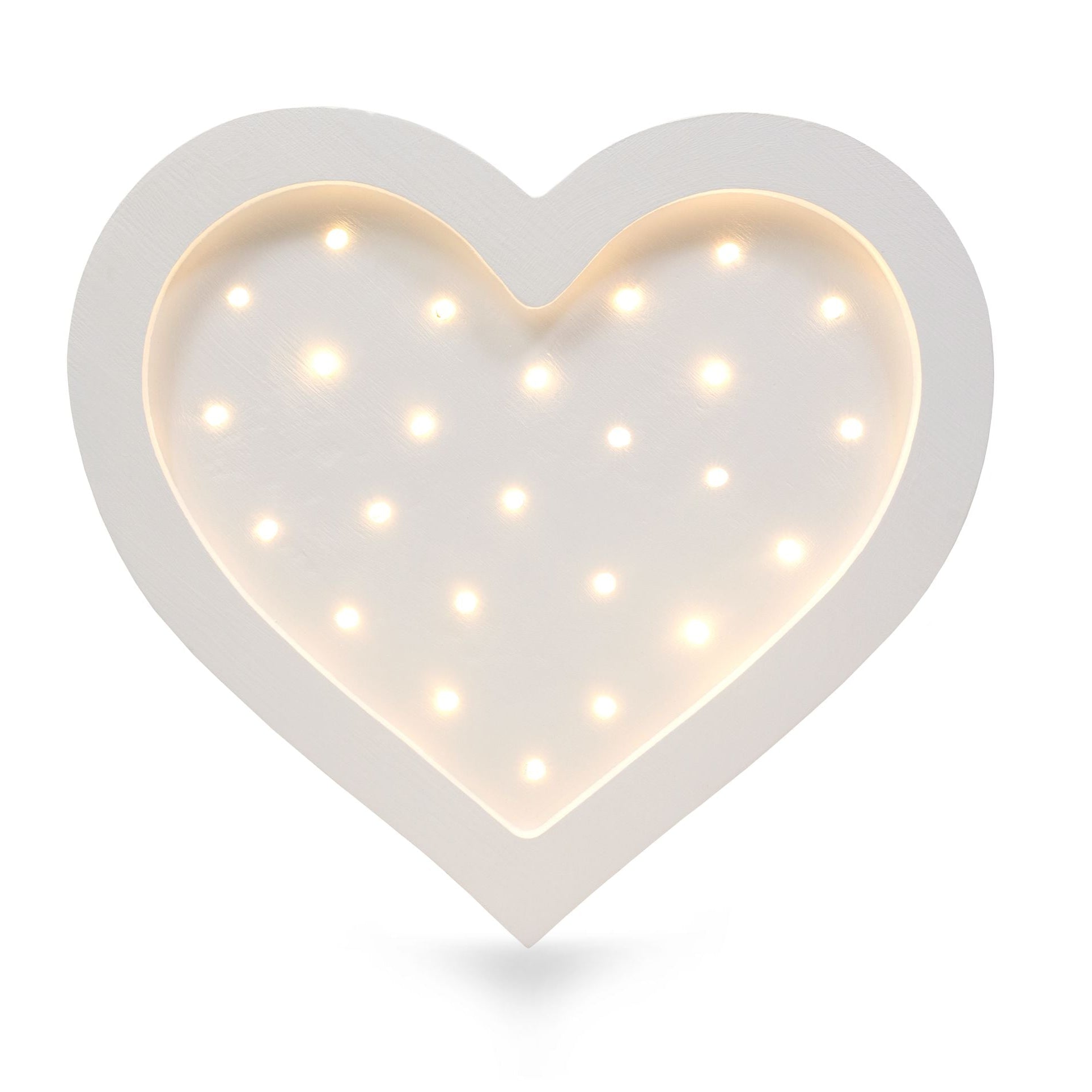 Little Lights Heart White Lamp – Handmade Baby Night Light with Dimmer