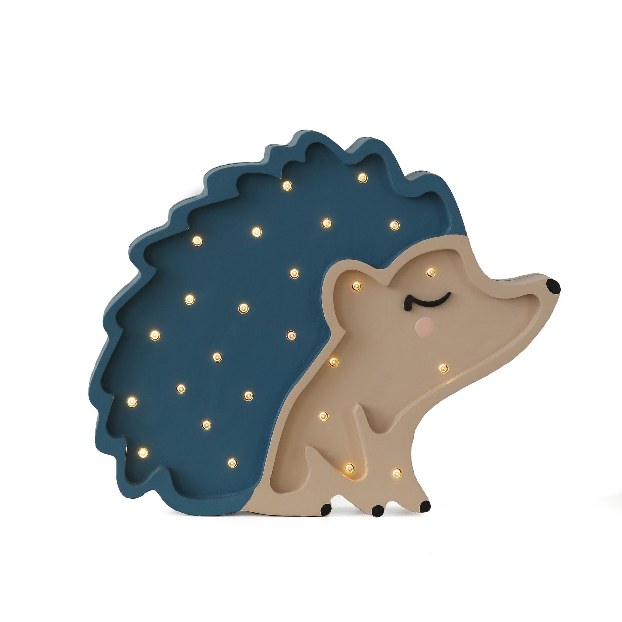 Little Lights Hedgehog Fairytale Blue Lamp – Handmade Baby Night Light with Dimmer