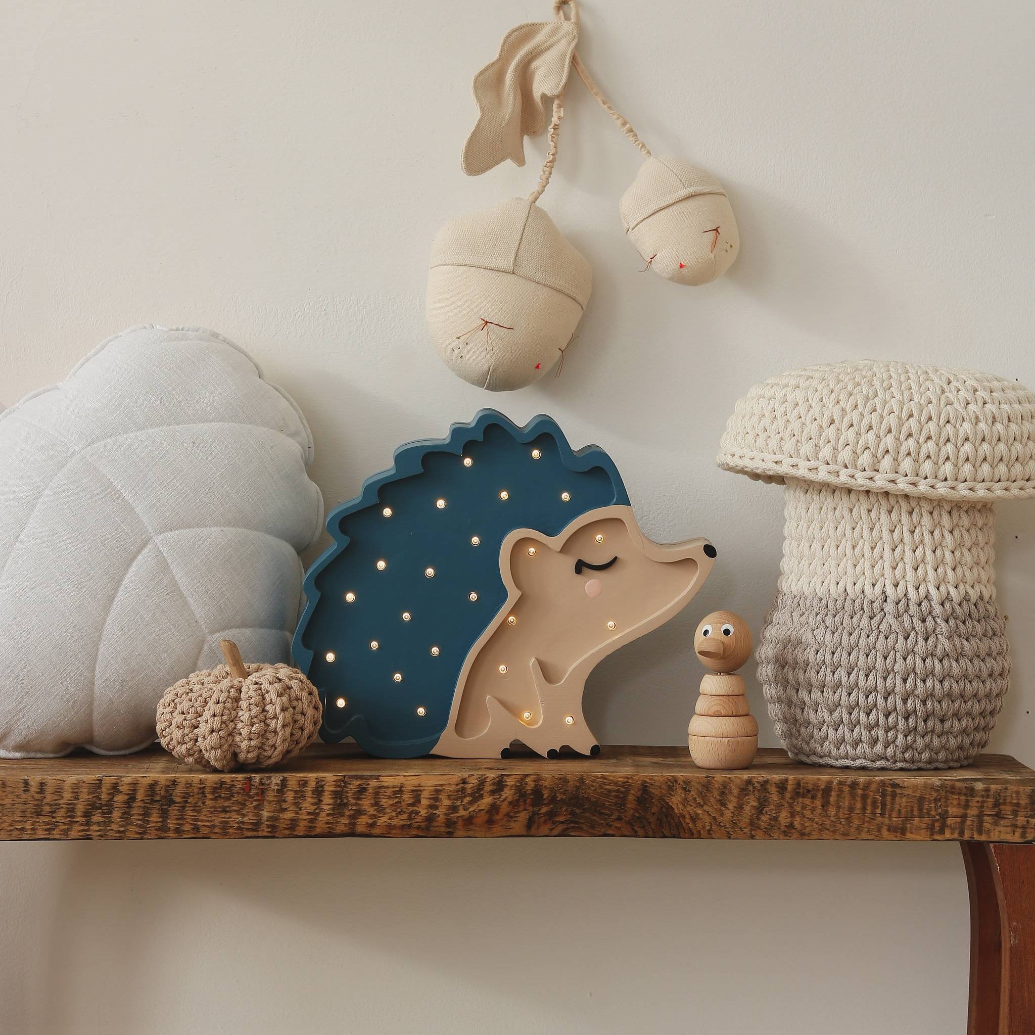 Little Lights blue Hedgehog night light perfect as a baby shower gift
