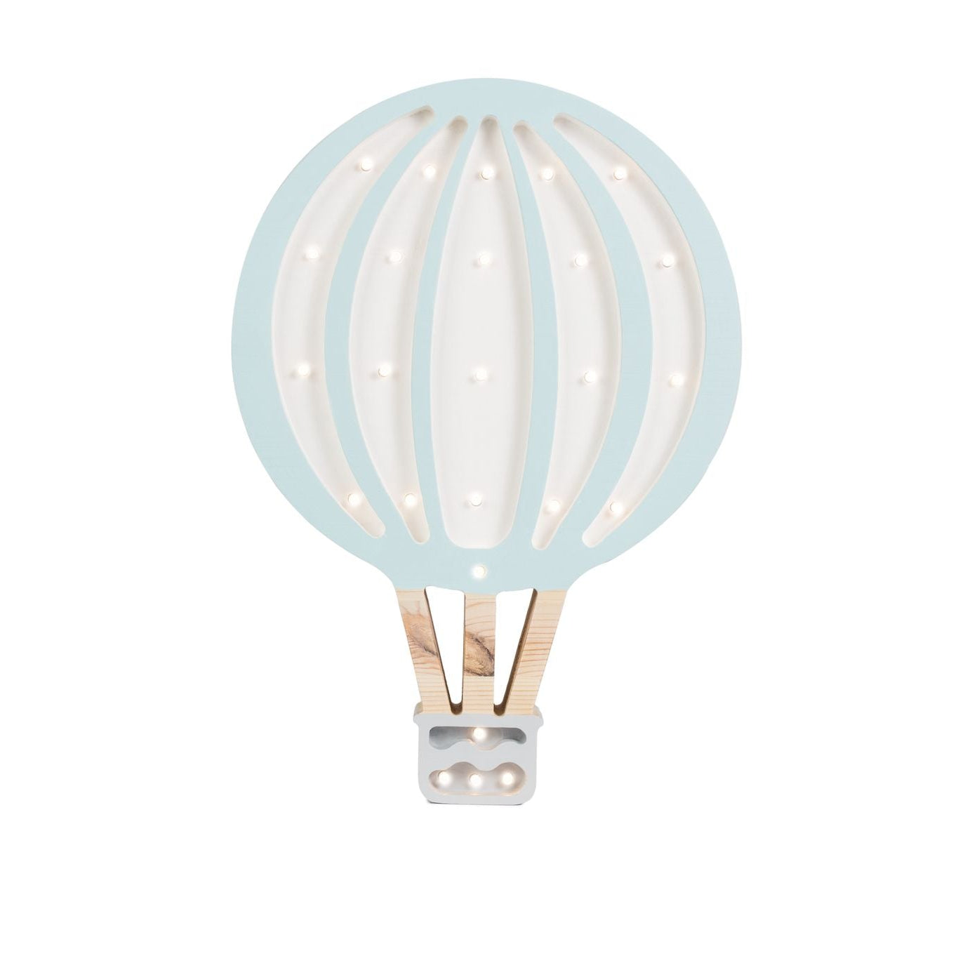 Little Lights Hot Air Balloon Blue Sky Lamp – Handmade Baby Night Light with Dimmer