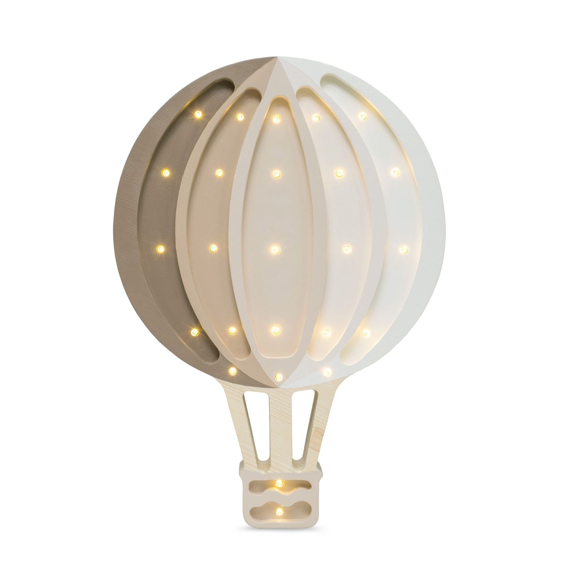 Little Lights Hot Air Balloon Cappuccino Rainbow Lamp – Handmade Baby Night Light with Dimmer