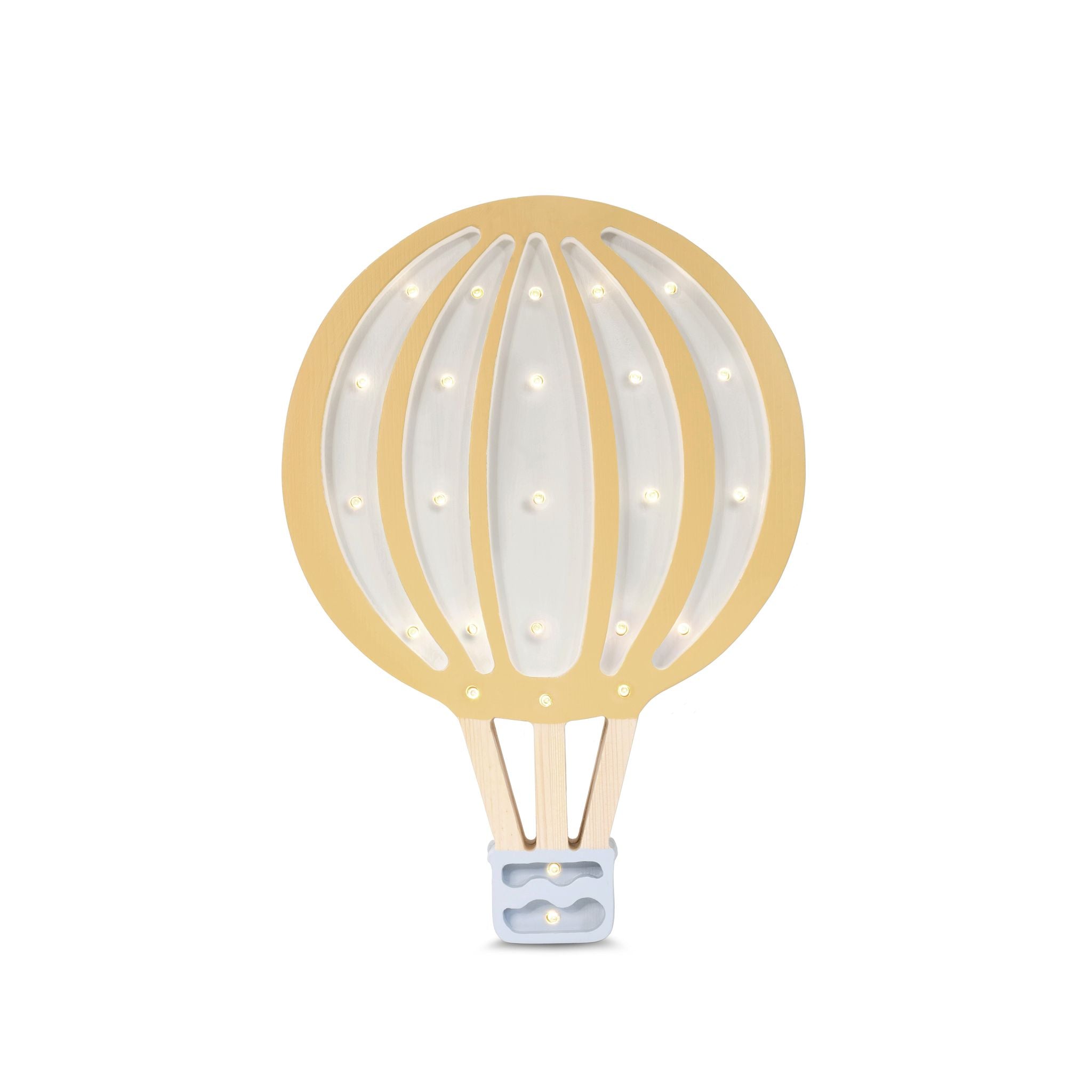 Little Lights Hot Air Balloon Mustard Lamp – Handmade Baby Night Light with Dimmer