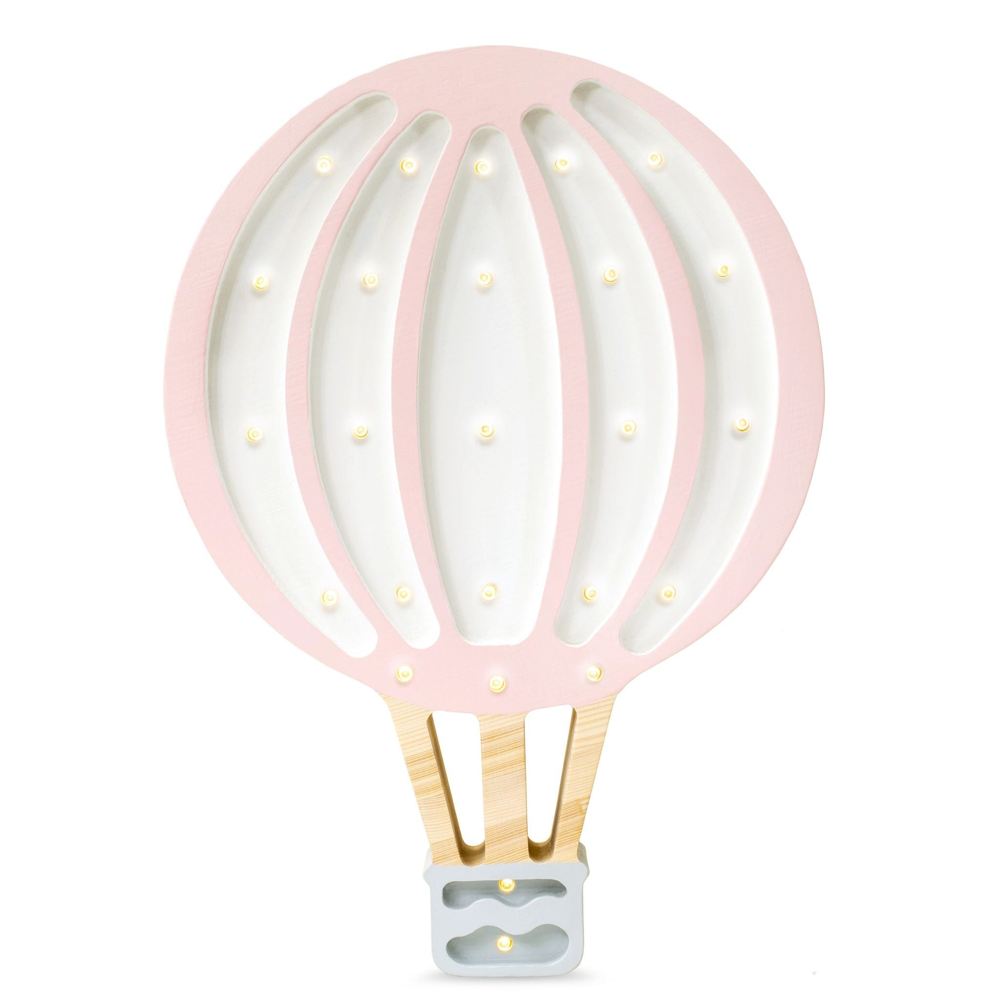 Little Lights Hot Air Balloon Powder Pink Lamp – Handmade Baby Night Light with Dimmer