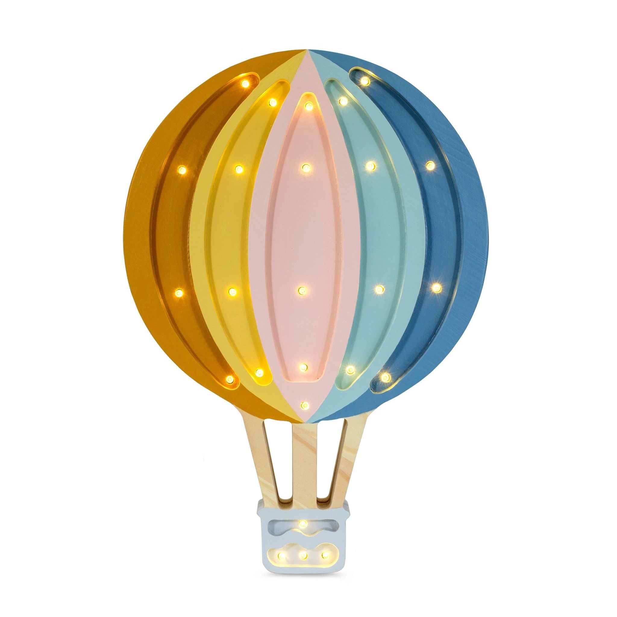 Little Lights Hot Air Balloon Retro Rainbow Lamp – Handmade Baby Night Light with Dimmer