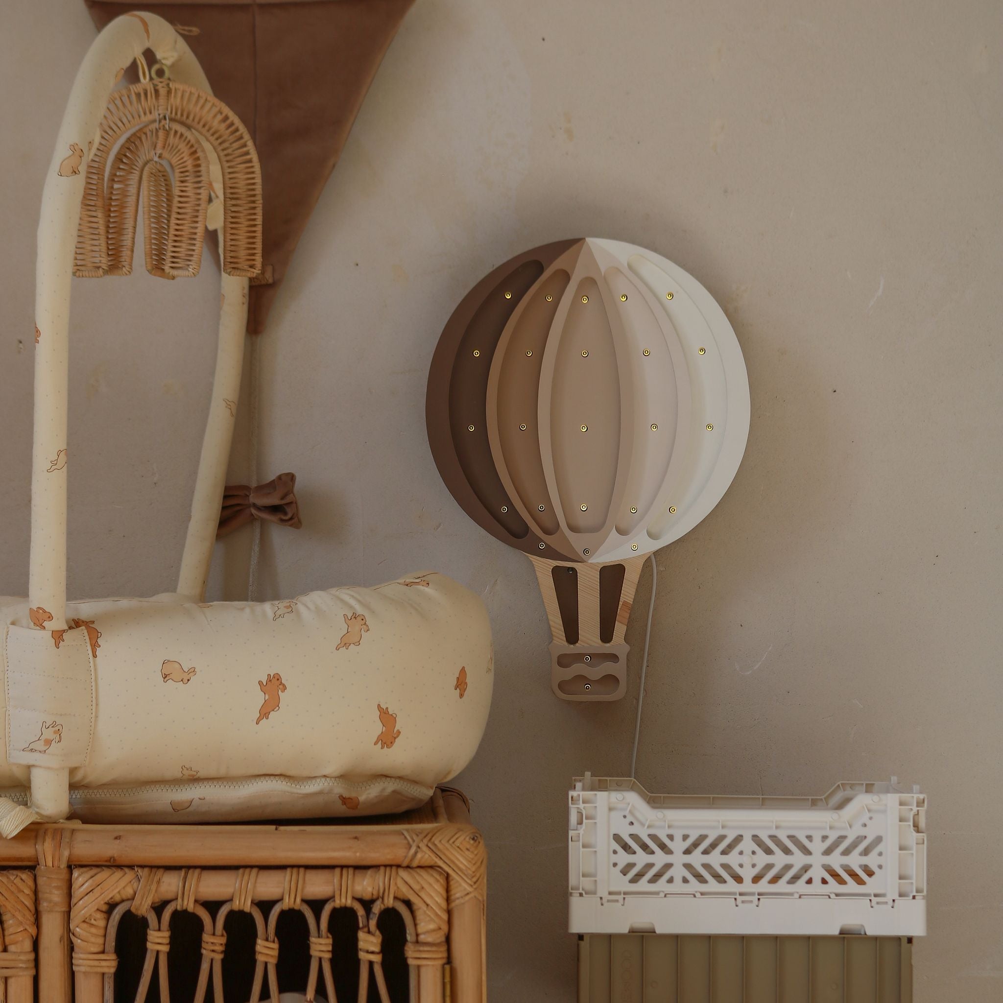 Little Lights Hot Air Balloon handmade lamp brown for baby shower gift