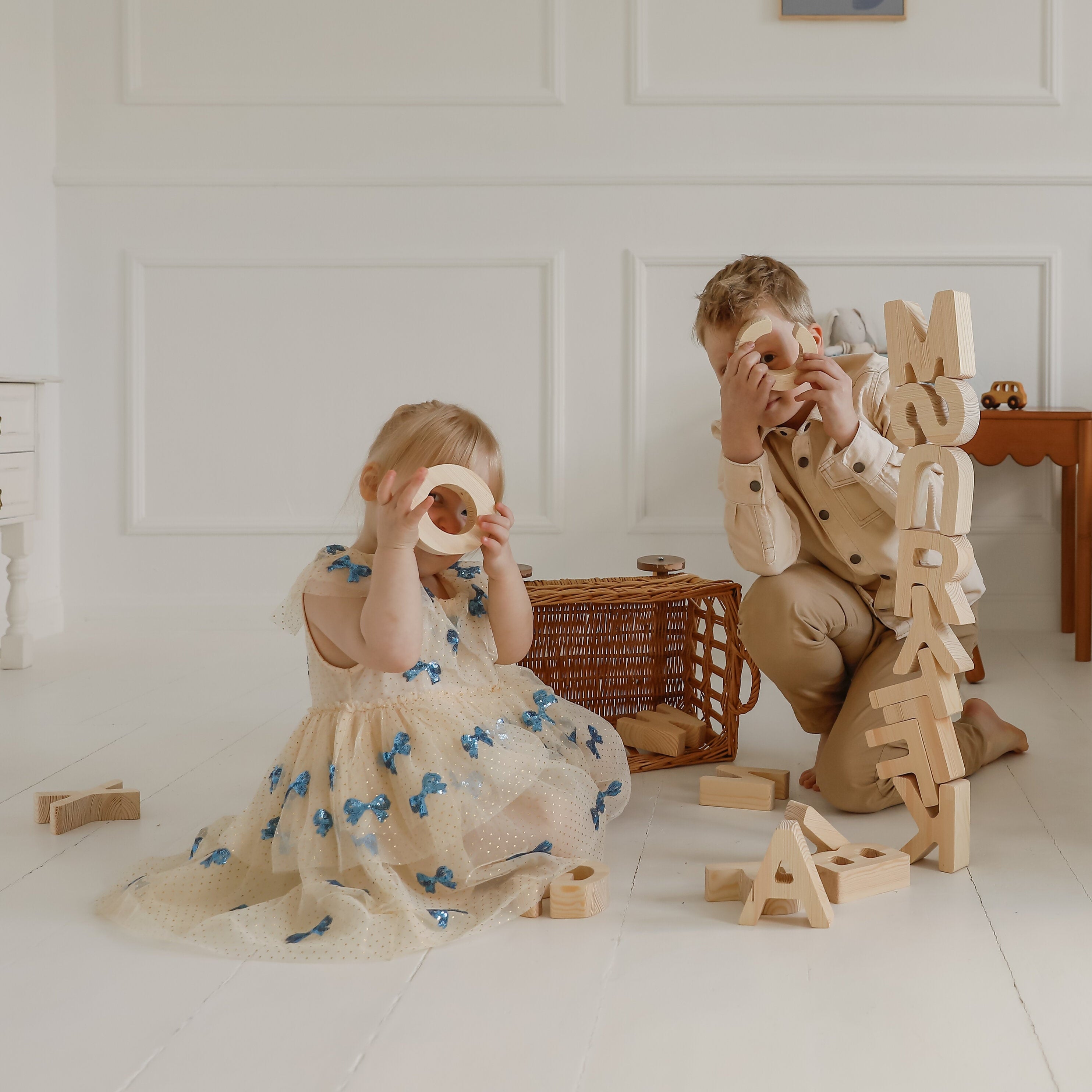 Alphabet Blocks – kids toy with natural pinewood finish