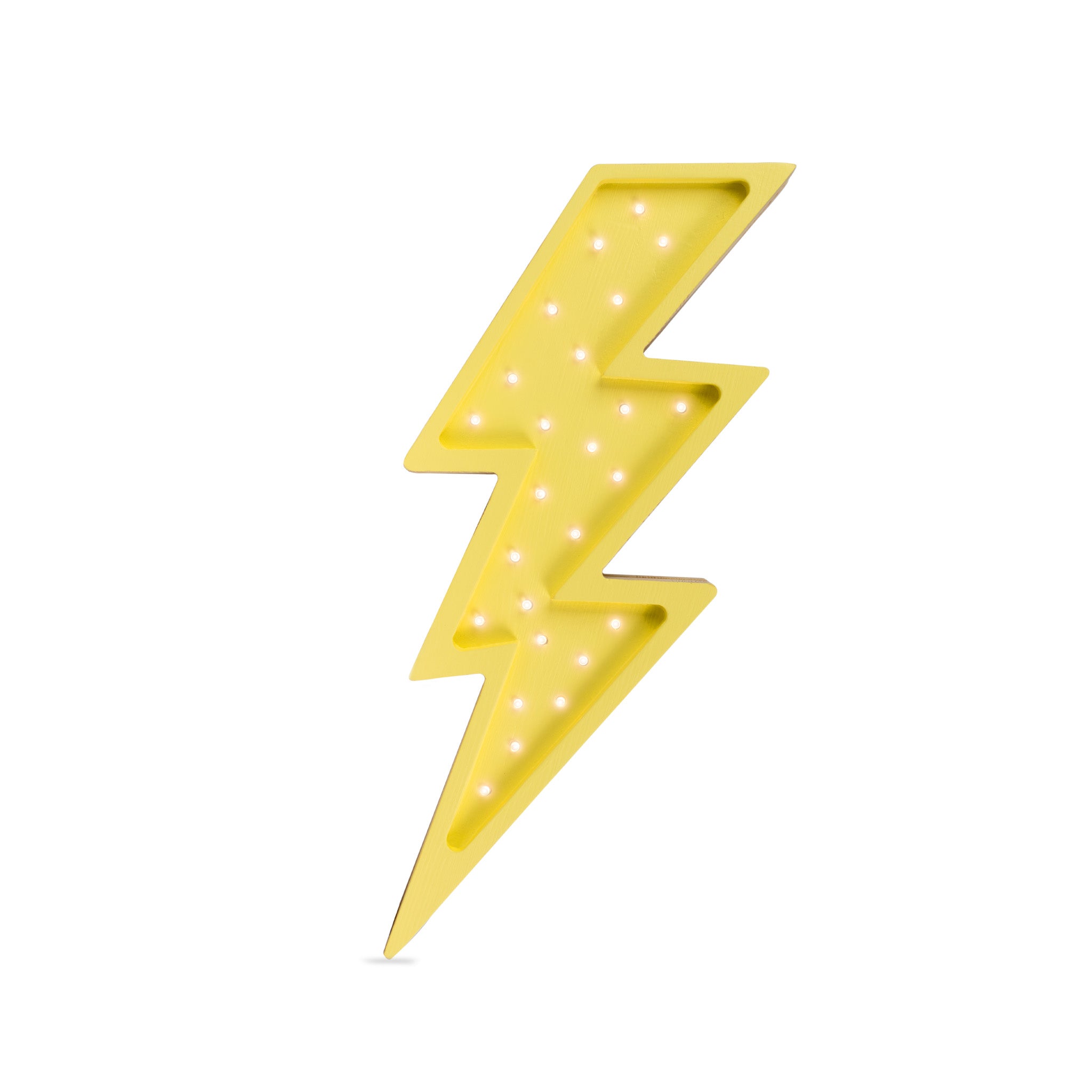 Little Lights Lightning Bolt Yellow Lamp – Handmade Baby Night Light with Dimmer
