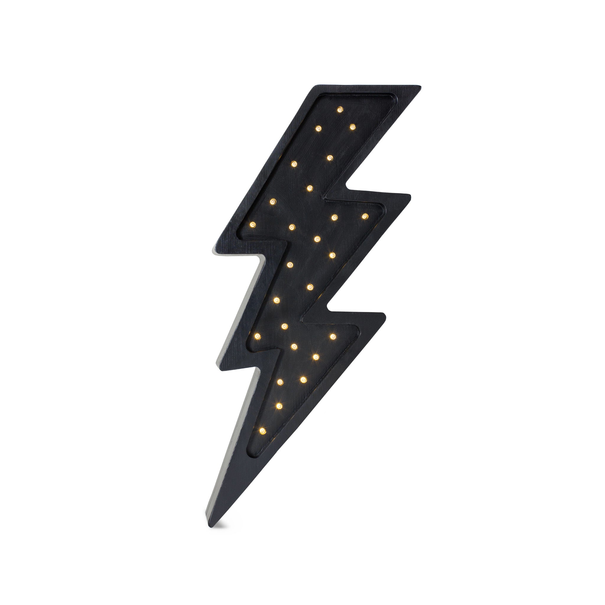 Little Lights Lightning Bolt Black Lamp – Handmade Baby Night Light with Dimmer