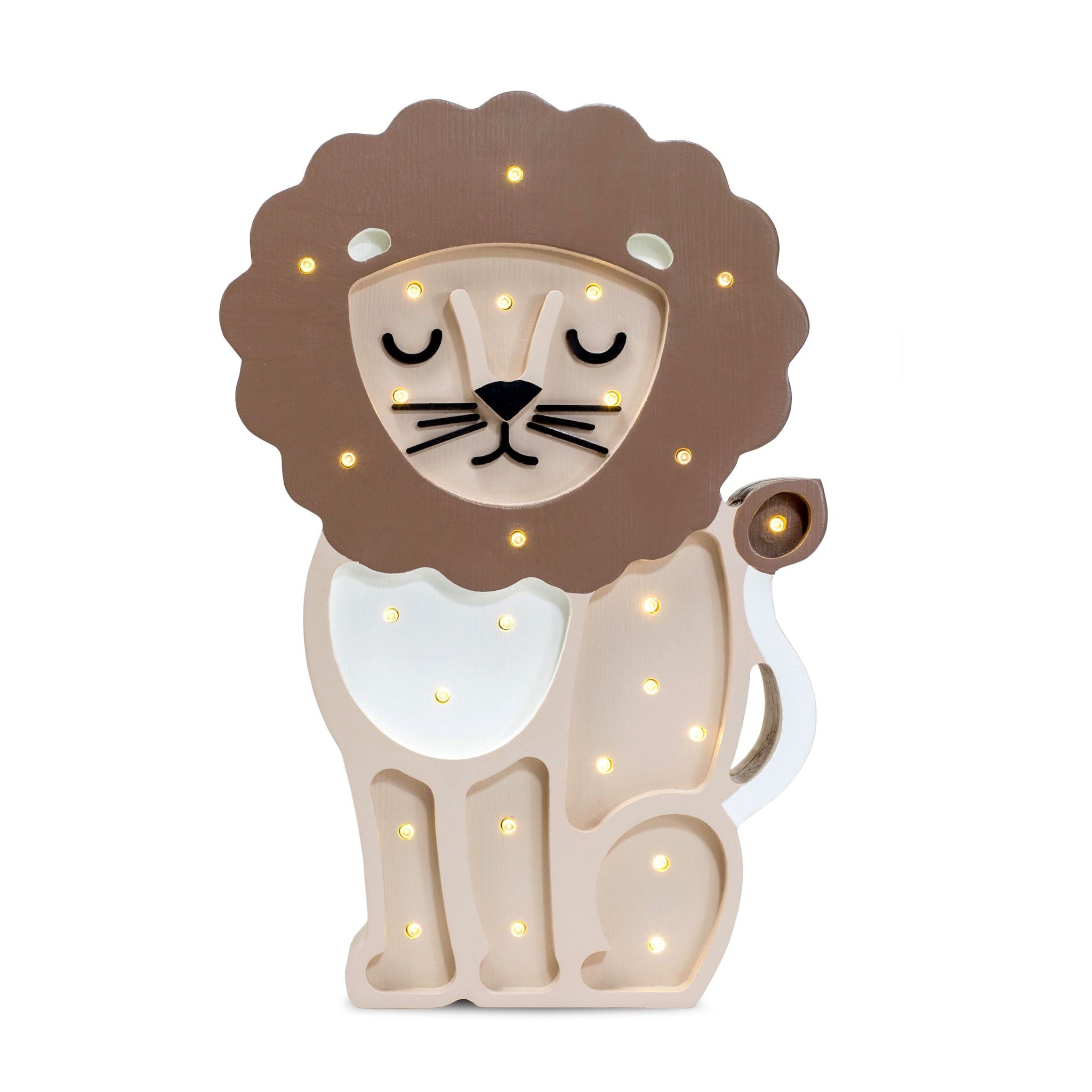 Little Lights Lion Beige Lamp – Handmade Baby Night Light with Dimmer