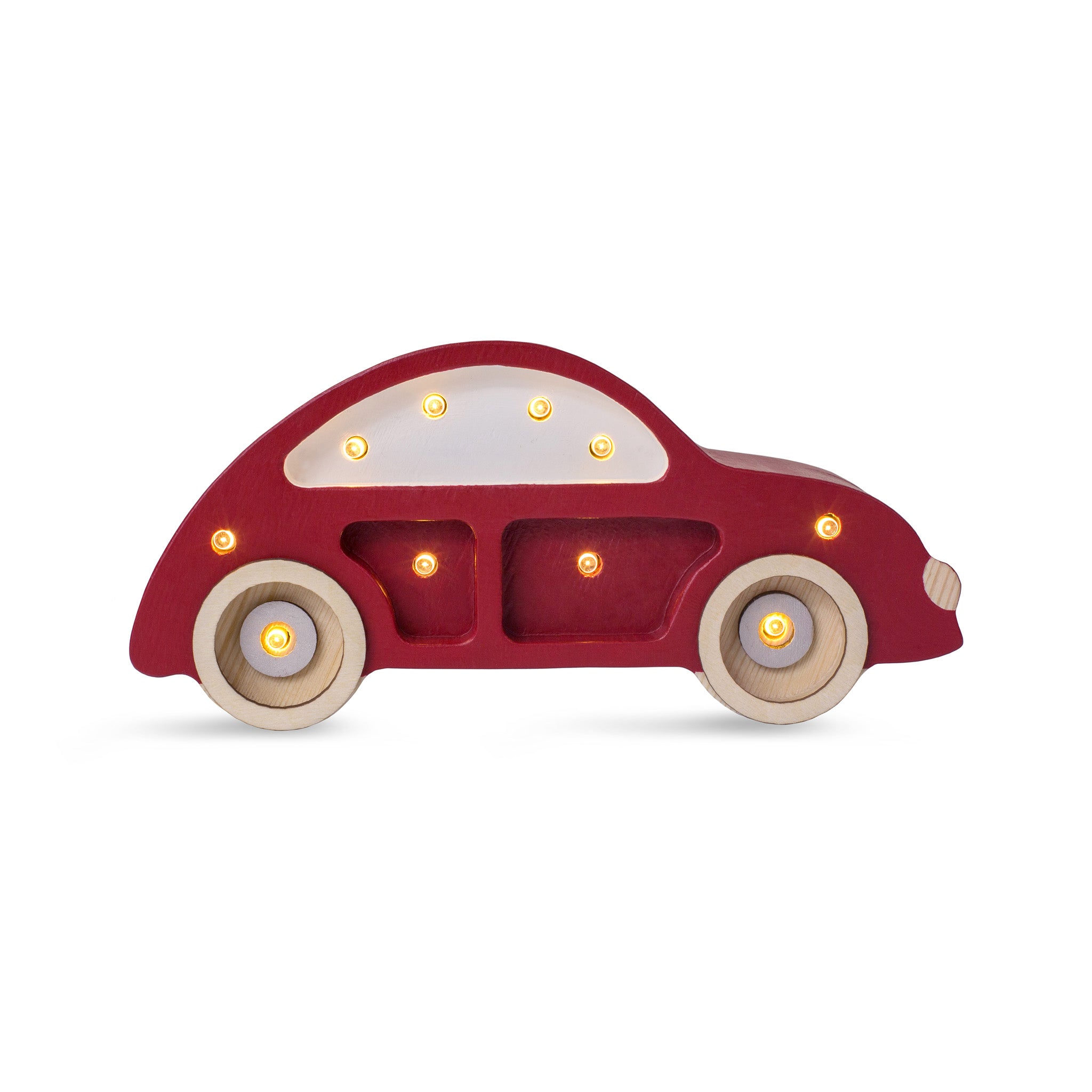 Little Lights Mini Beetle Car Freccia Rossa Lamp – Handmade Baby Night Light with Dimmer