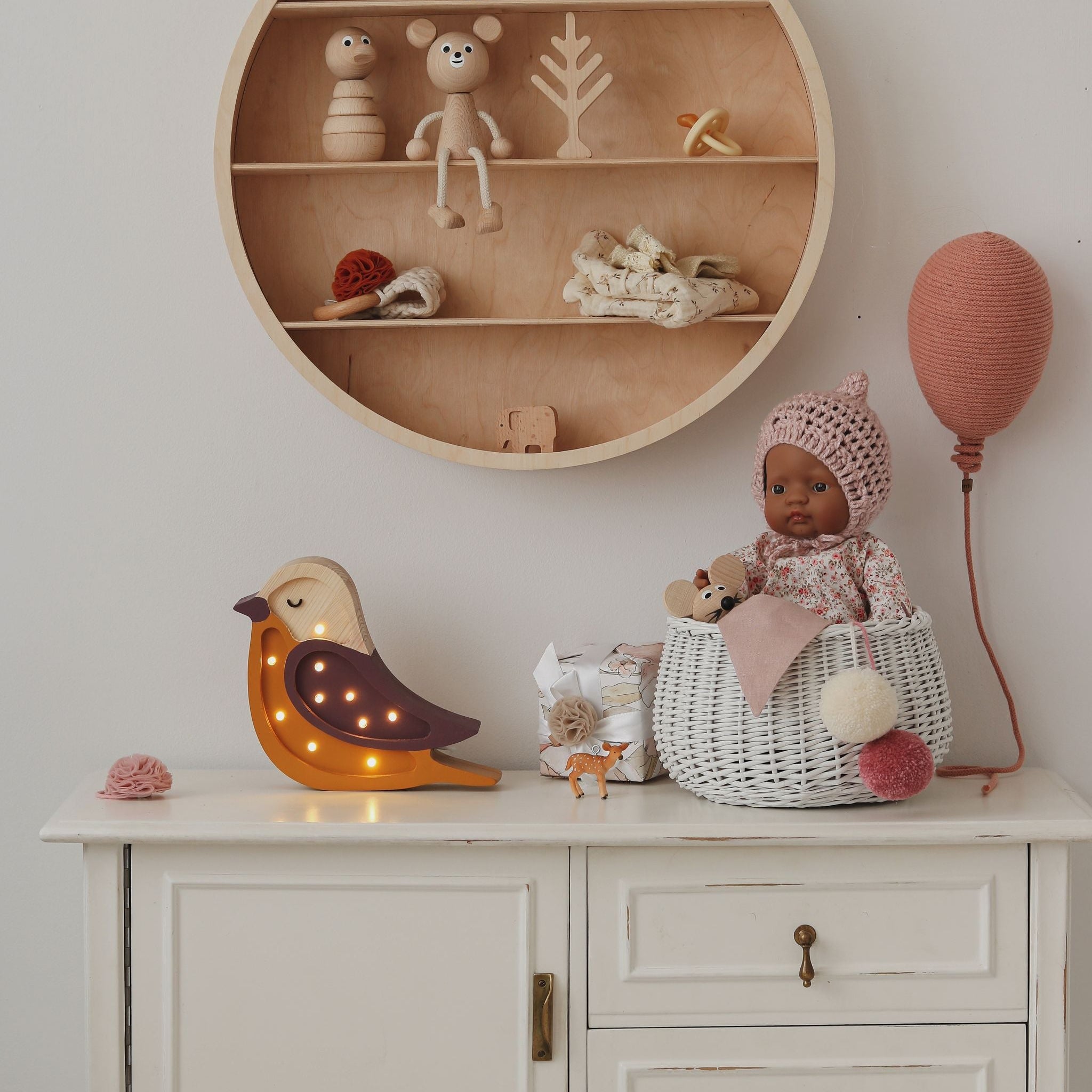 Little Lights dimmable kids Mini Bird Night Light in a baby room