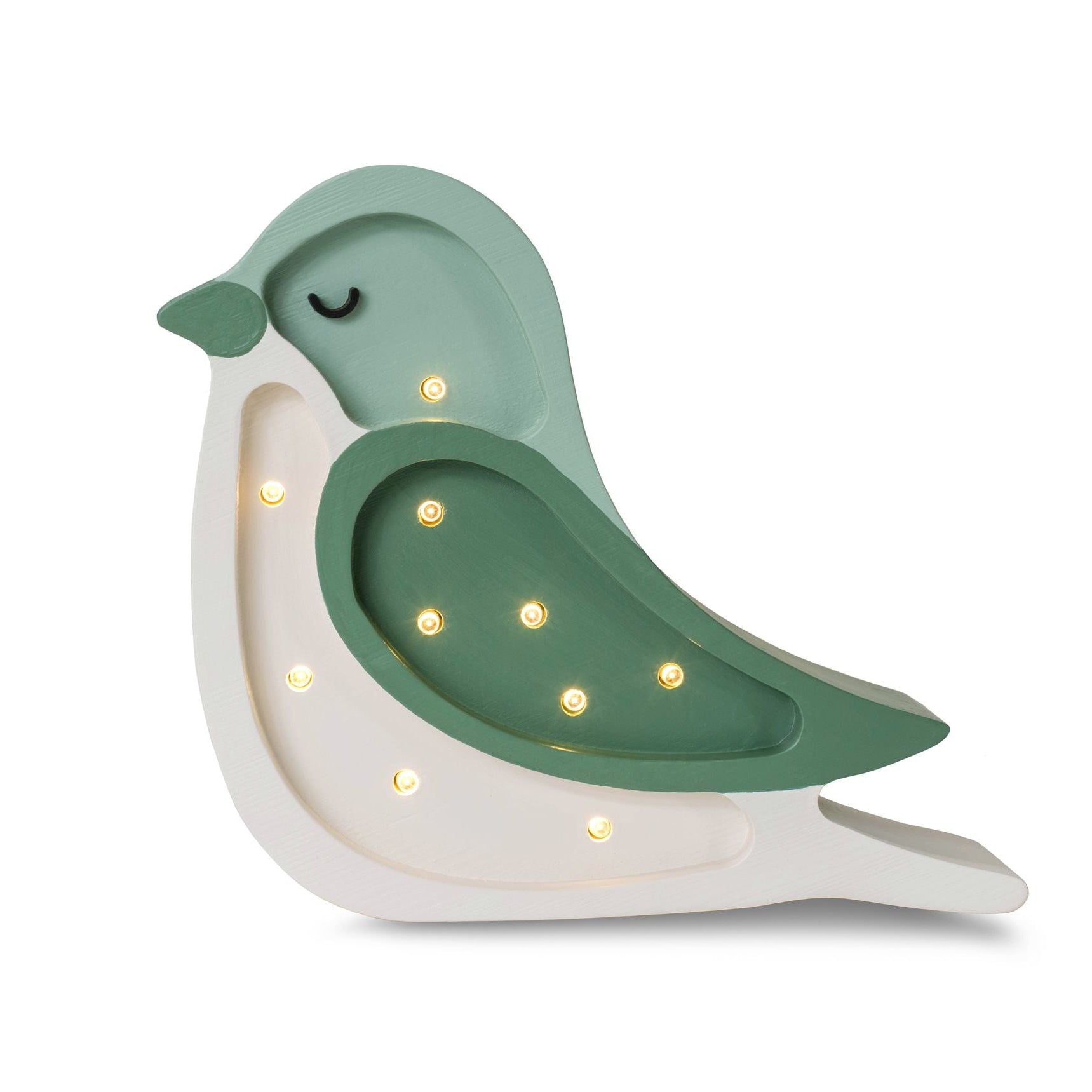 Little Lights Mini Bird Pistachio Cream Lamp – Handmade Baby Night Light with Dimmer