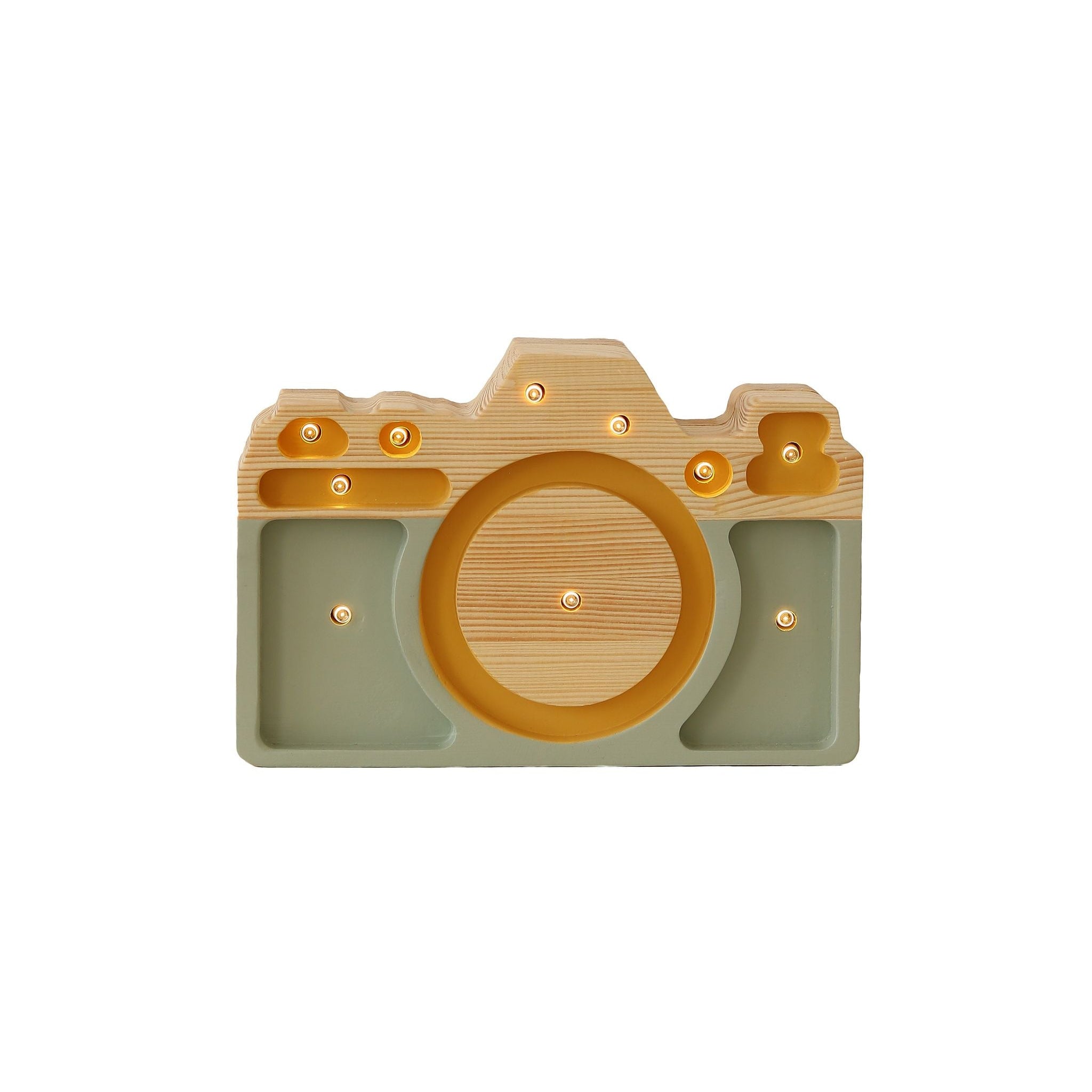 Little Lights Mini Camera Khaki  Lamp – Handmade Baby Night Light with Dimmer