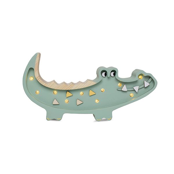 Little Lights Mini Crocodile Khaki Pastel  Lamp – Handmade Baby Night Light with Dimmer